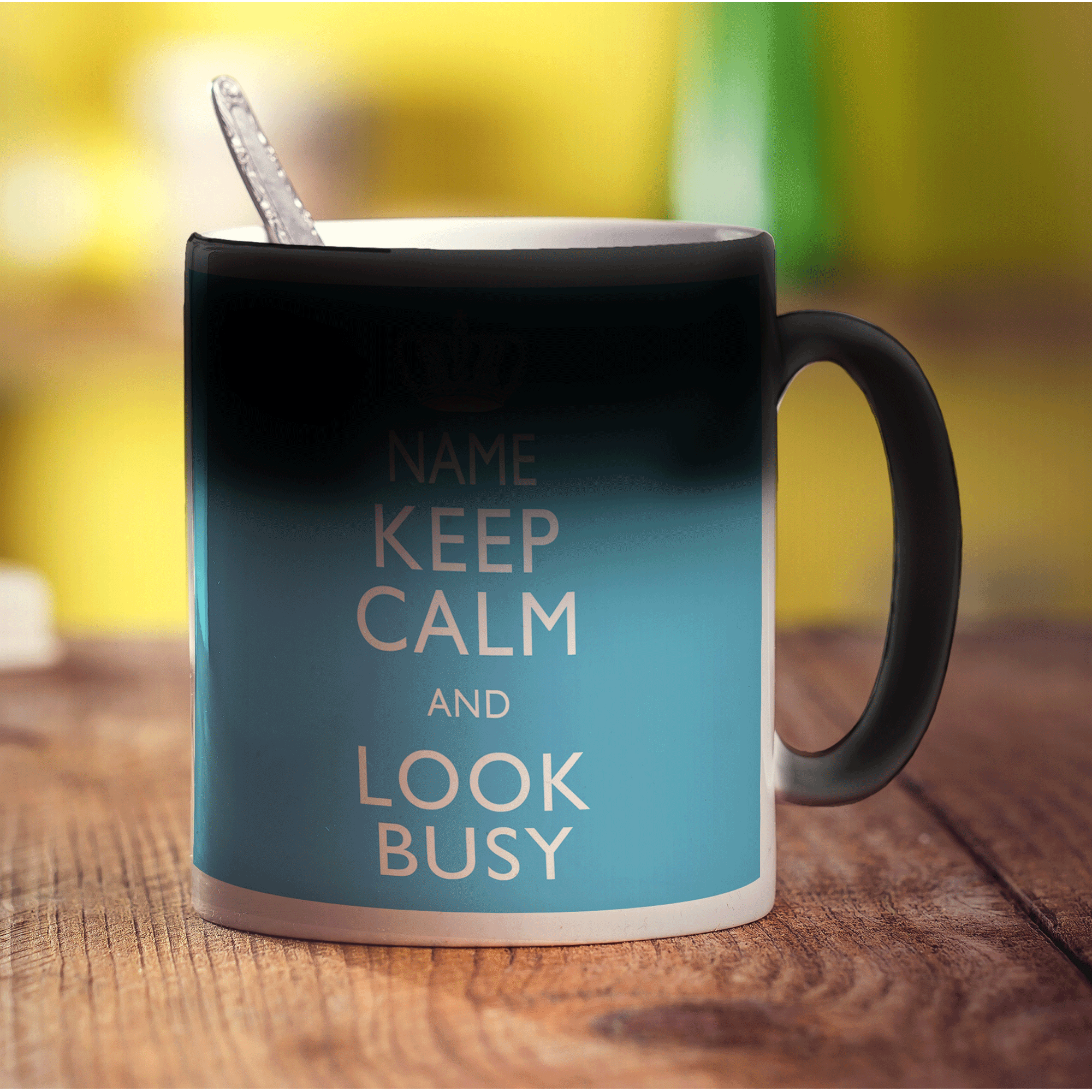 Keep Calm and Look Busy Personalised Mug - Standard 330ml (11oz) / Magic Mug