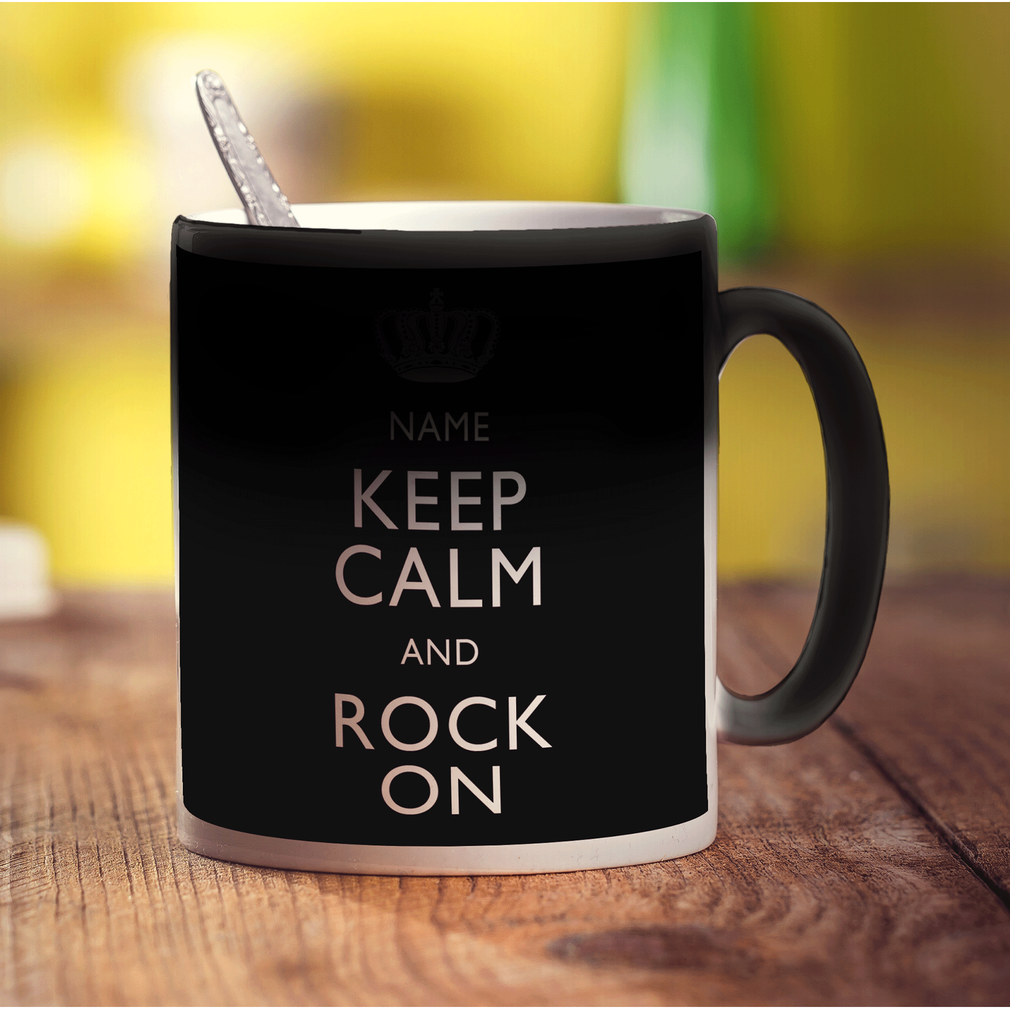 Keep Calm and Rock On Personalised Mug - Standard 330ml (11oz) / Magic Mug