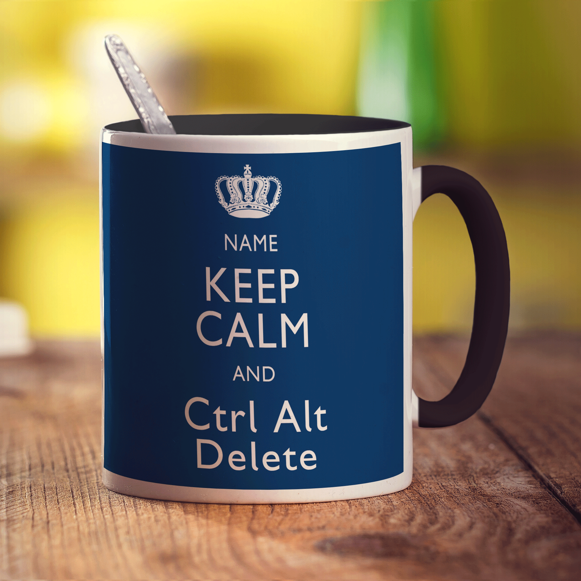 Keep Calm and Ctrl Alt Delete Personalised Mug - Standard 330ml (11oz) / Black