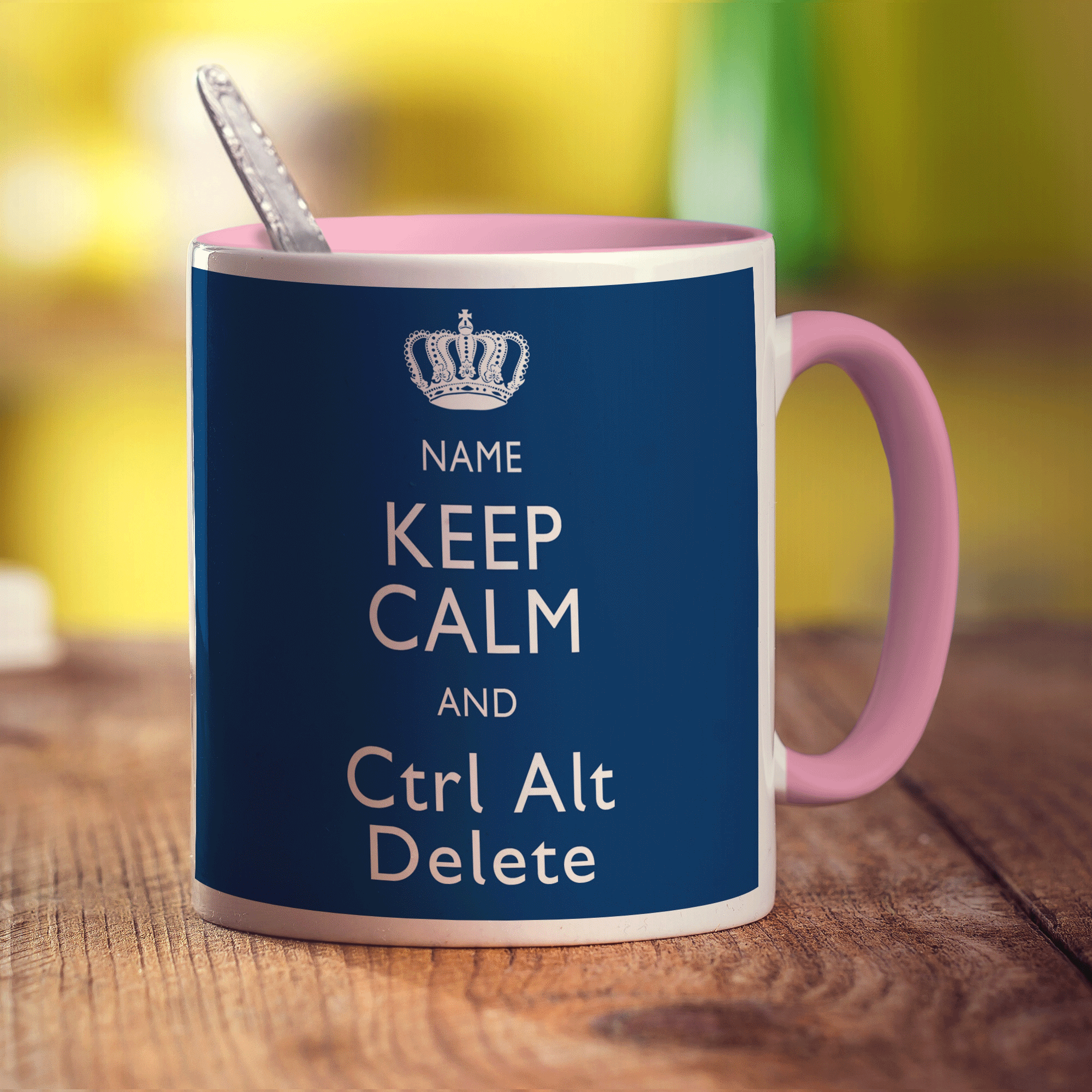 Keep Calm and Ctrl Alt Delete Personalised Mug - Standard 330ml (11oz) / Pink