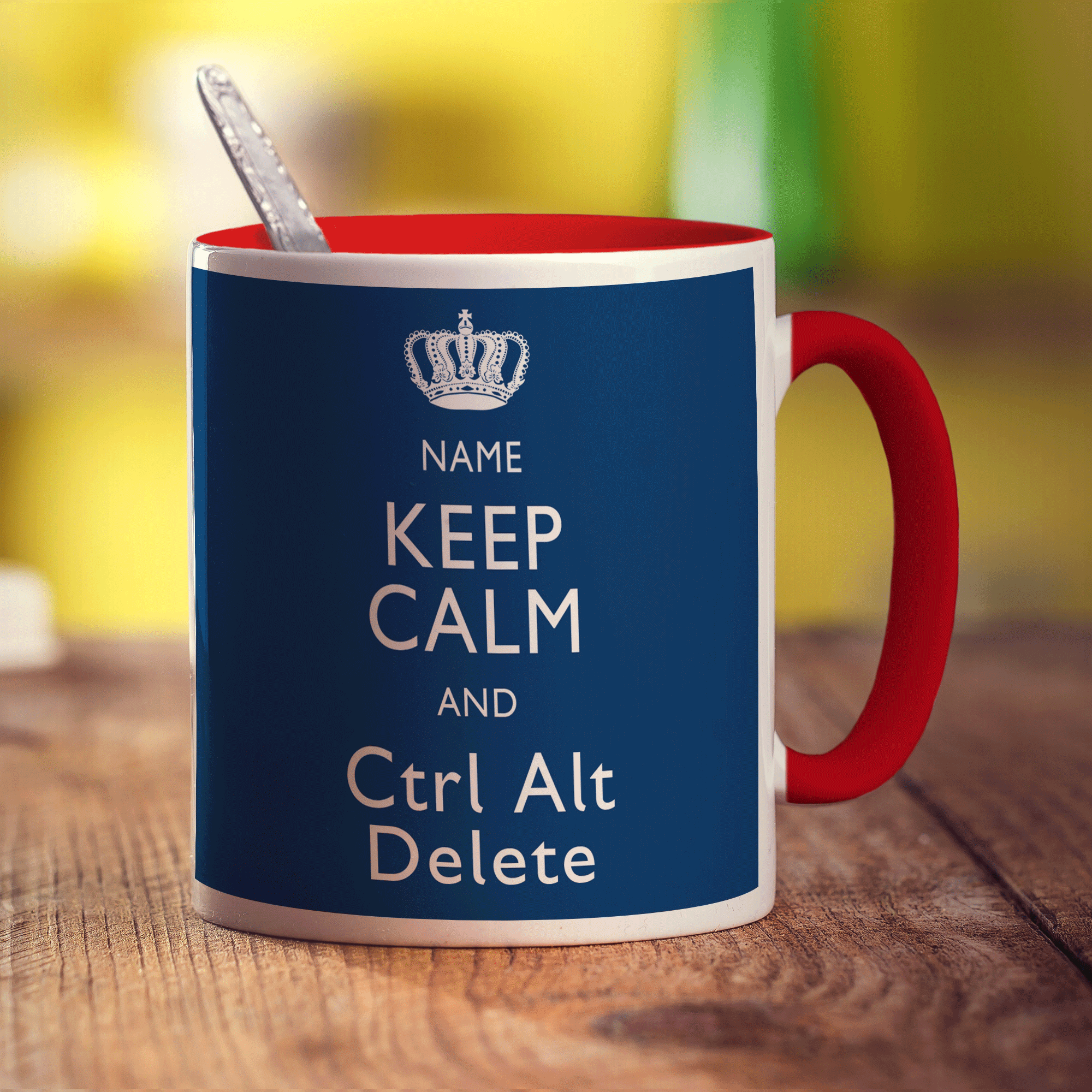 Keep Calm and Ctrl Alt Delete Personalised Mug - Standard 330ml (11oz) / Red