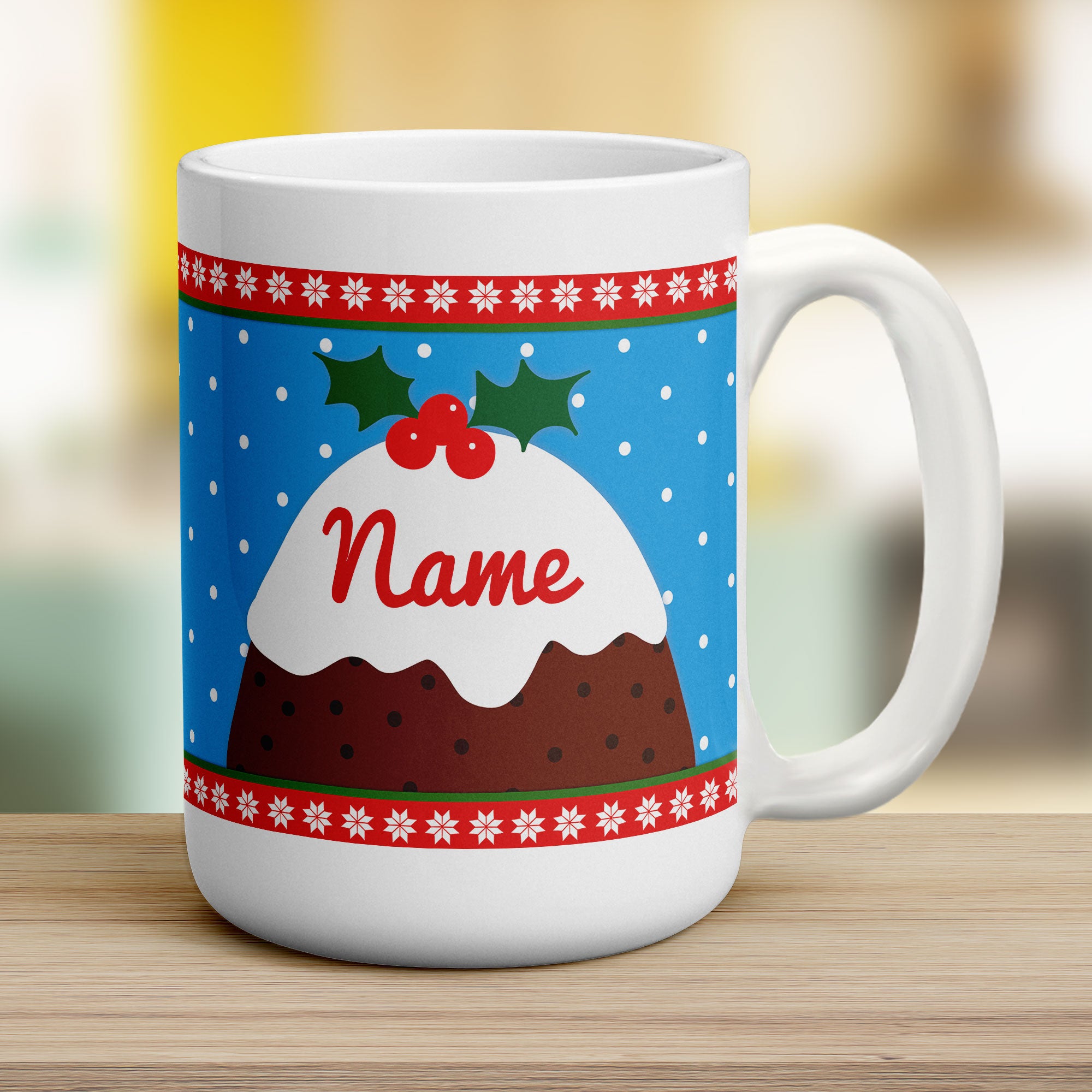 Christmas Pudding Name Mug