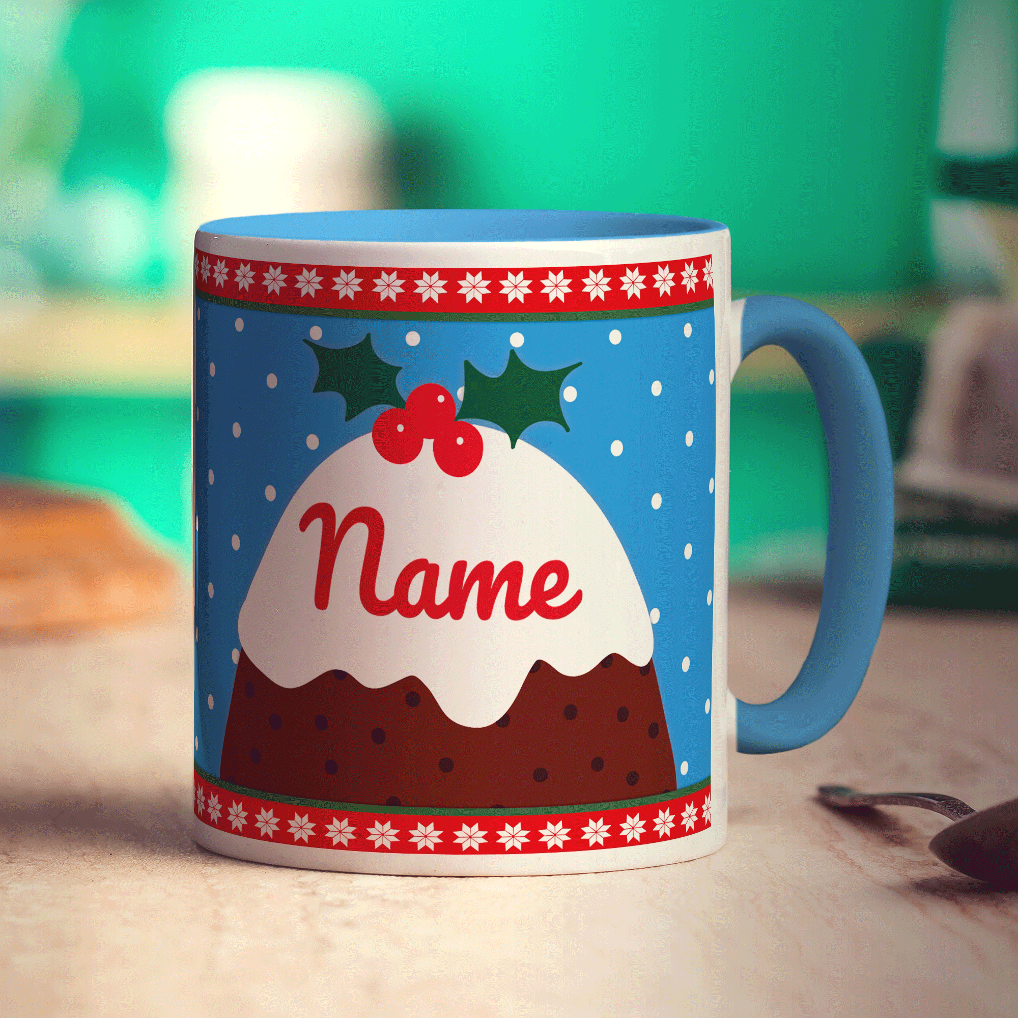 Christmas Pudding Name Mug