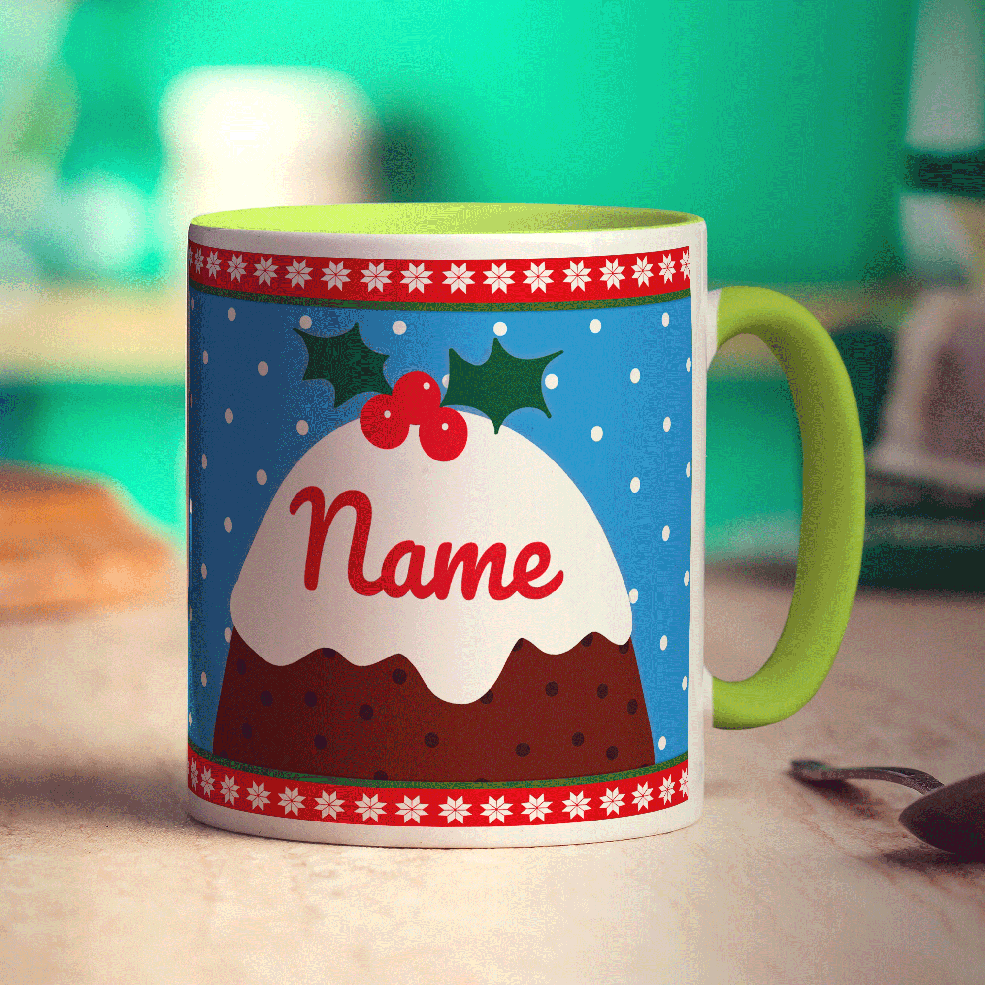 Christmas Pudding Name Mug