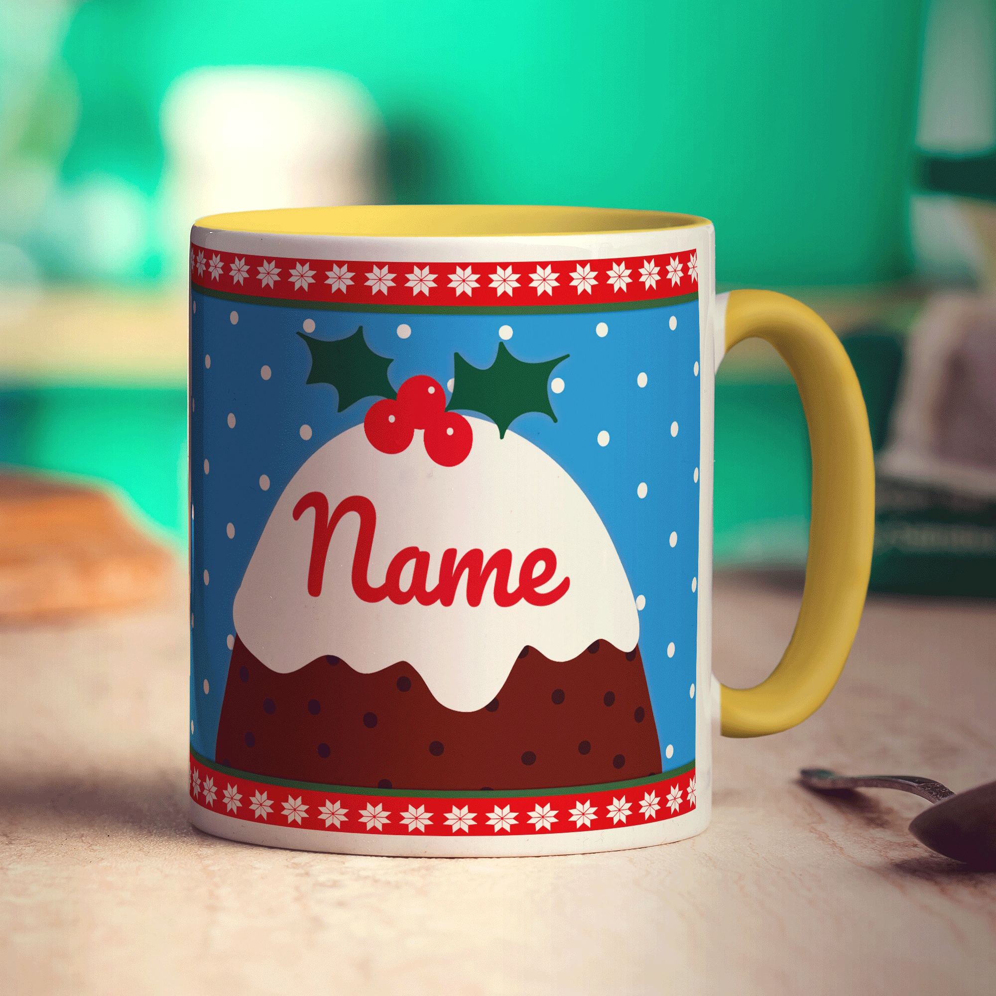 Christmas Pudding Name Mug