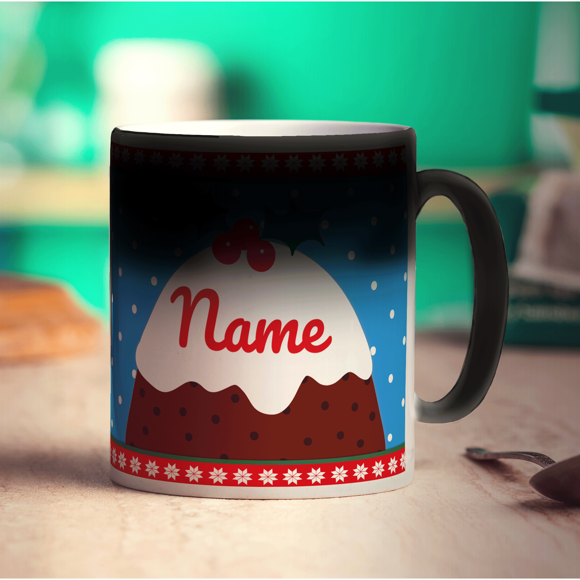 Christmas Pudding Name Mug