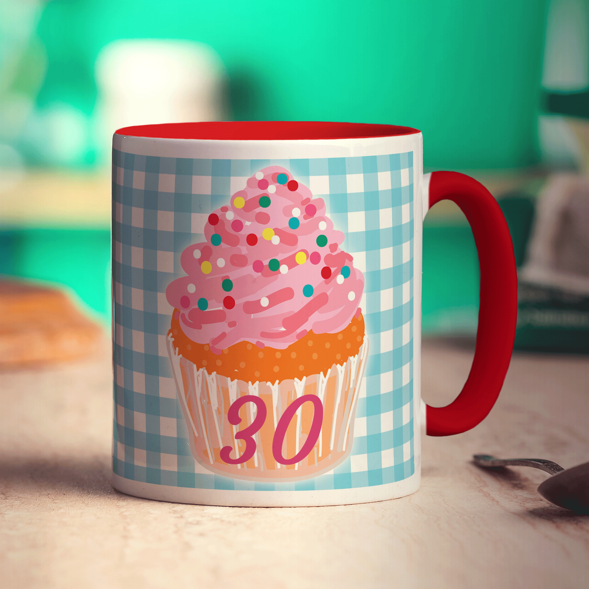 Cupcake Birthday Age Mug - Standard 330ml (11oz) / Red