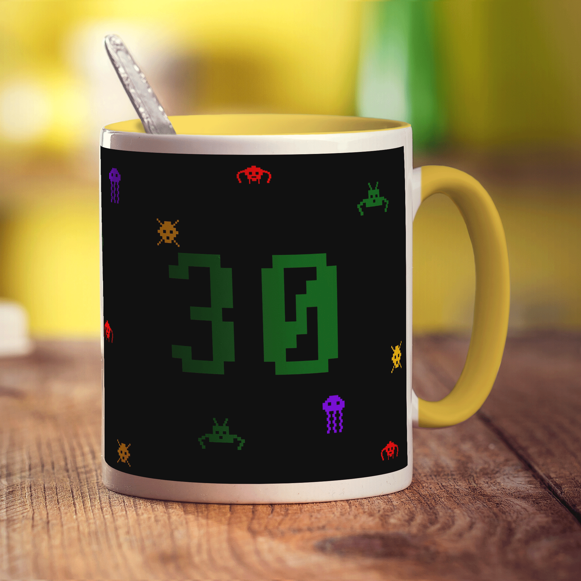 Retro Computer Game Mug - Birthday - Standard 330ml (11oz) / Yellow