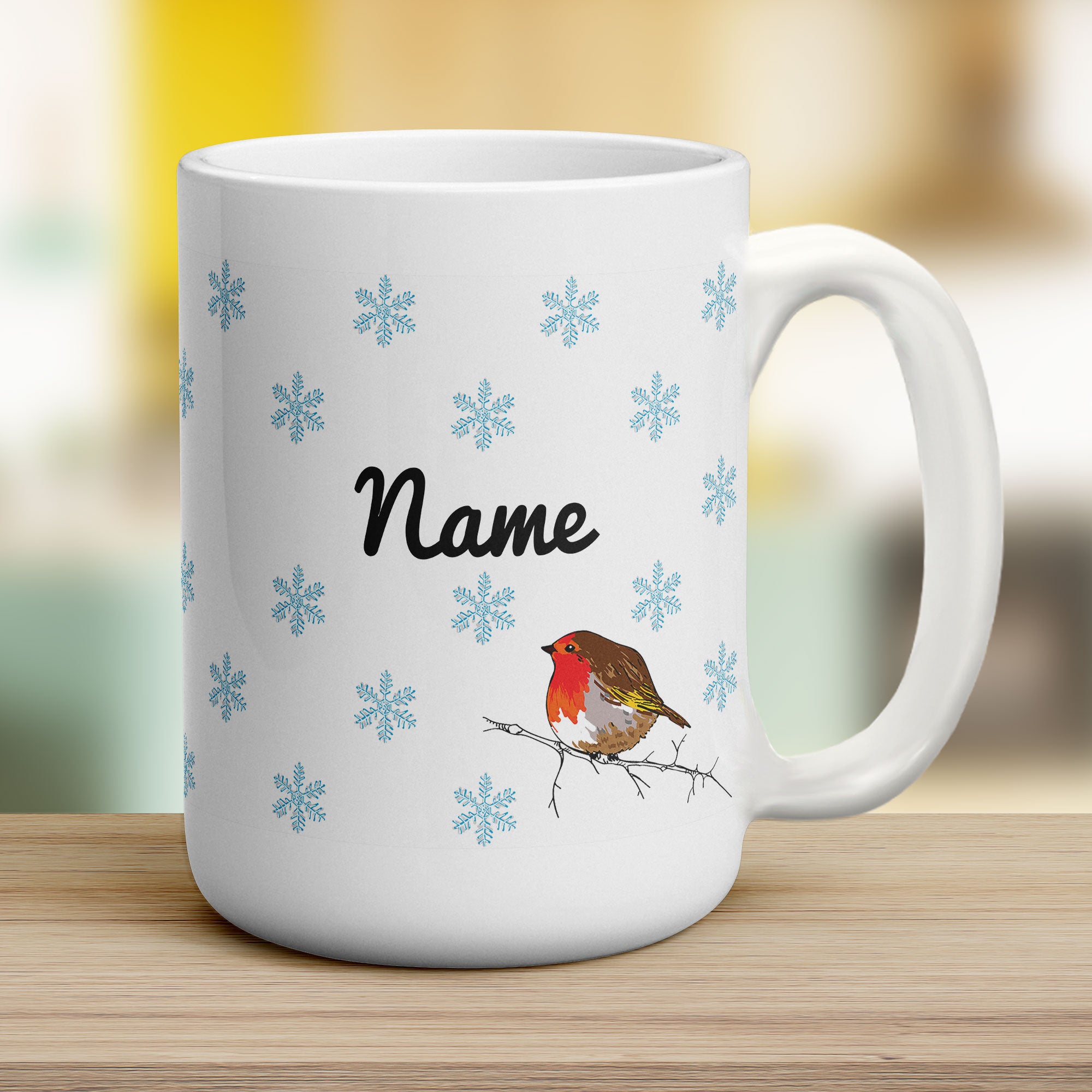 Winter Robin Personalised Name Mug