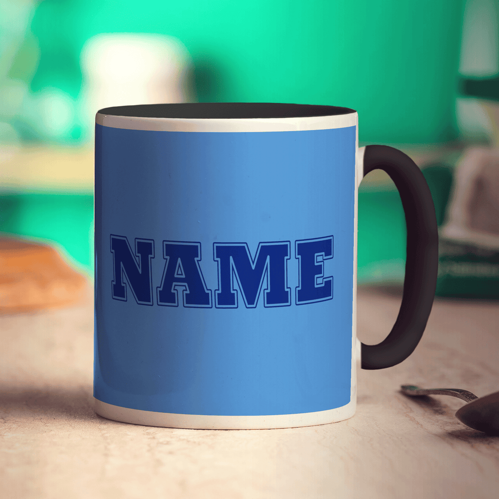 Team Name Mug - Blue - Standard 330ml (11oz) / Black