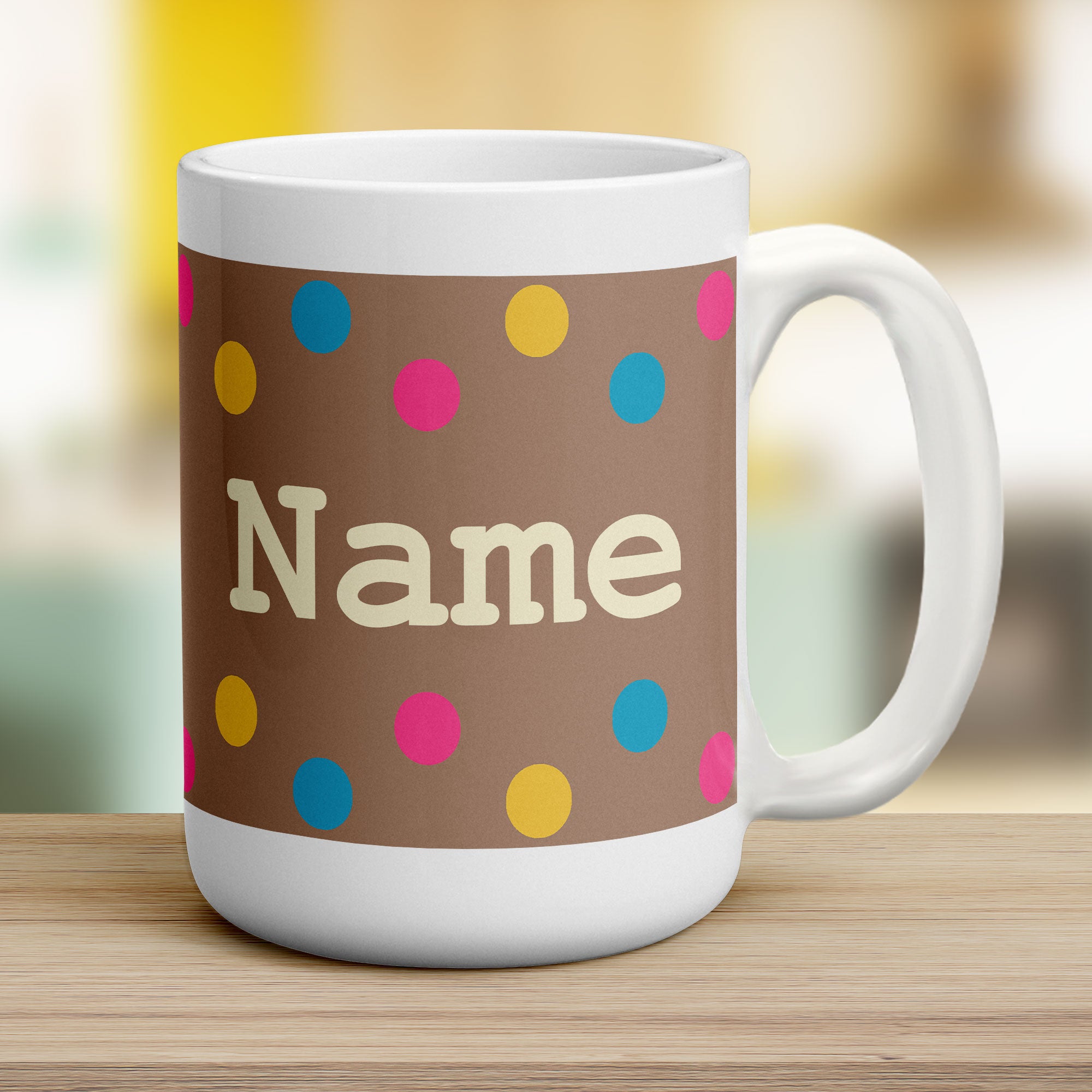 Colourful Spots Name Mug