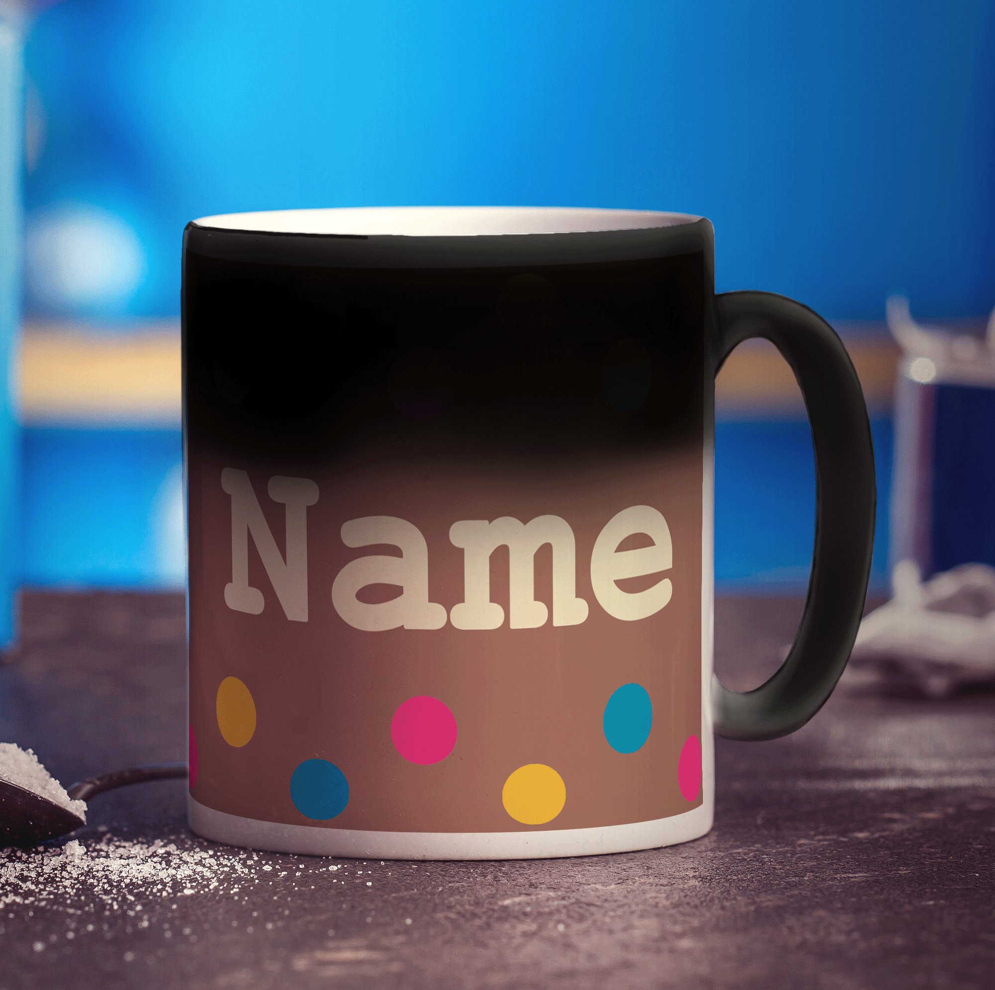 Colourful Spots Name Mug