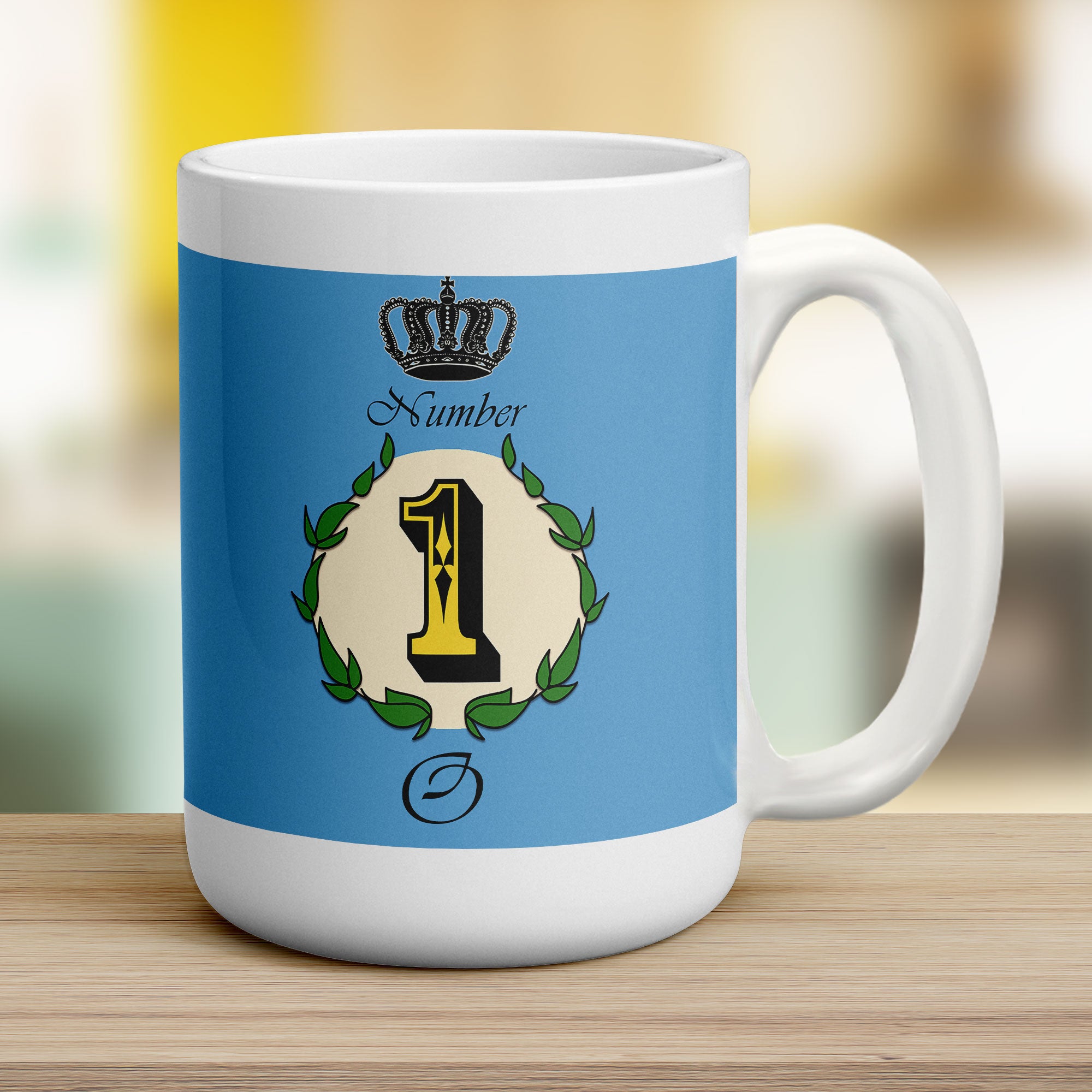 Number 1 Personalised Mug - Blue - Jumbo 440ml (15oz) / White