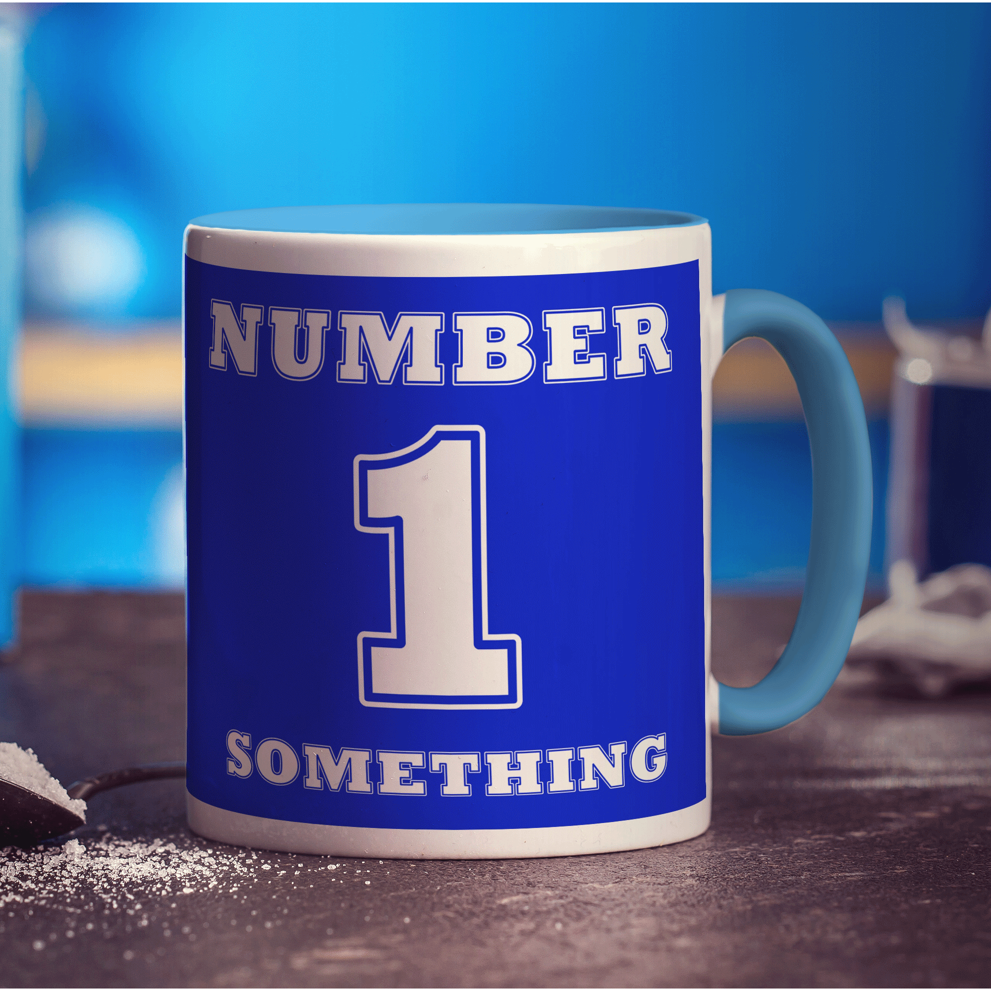 Number 1 Personalised Mug - Blue - Standard 330ml (11oz) / Blue