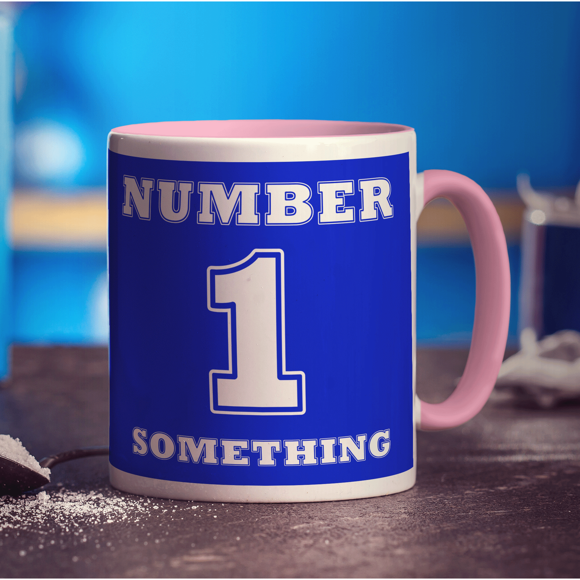 Number 1 Personalised Mug - Blue - Standard 330ml (11oz) / Pink