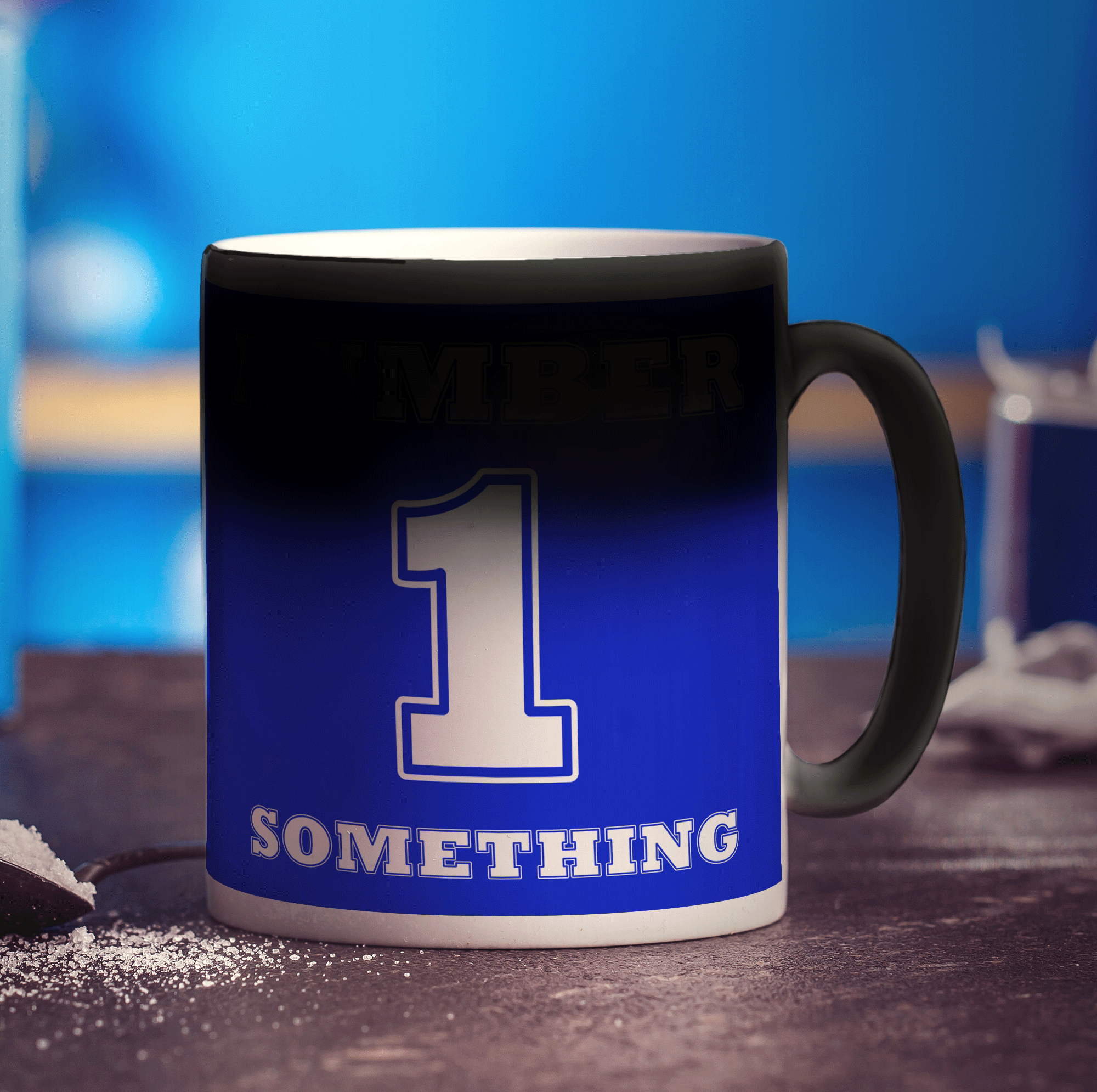 Number 1 Personalised Mug - Blue - Standard 330ml (11oz) / Magic Mug