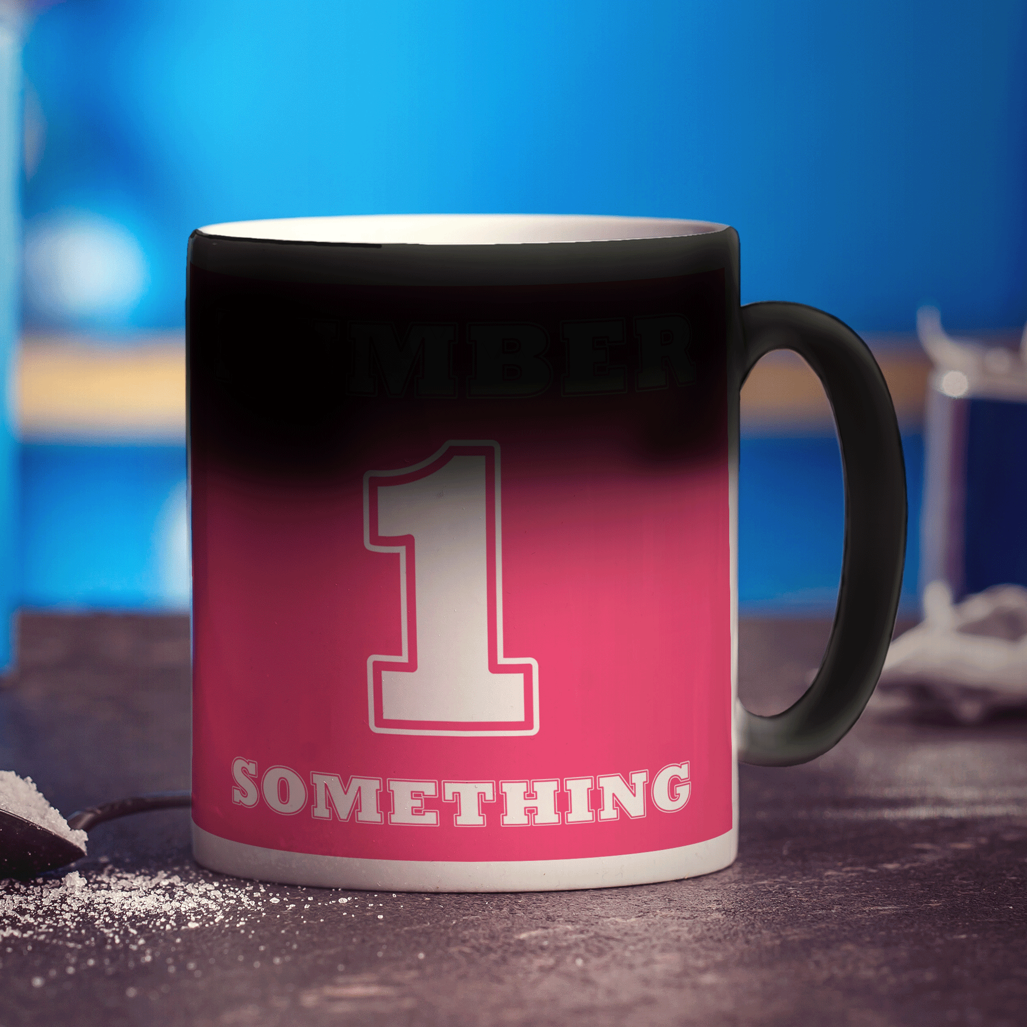 Number 1 Personalised Mug - Pink - Standard 330ml (11oz) / Magic Mug