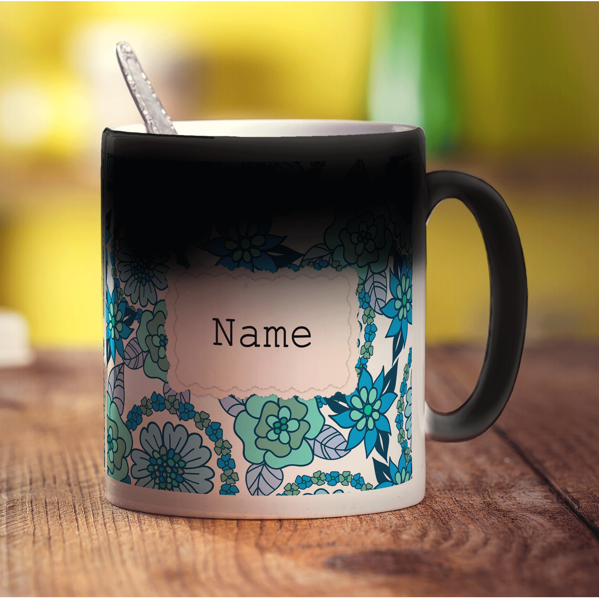 Vintage Style Personalised Name Mug - Blue