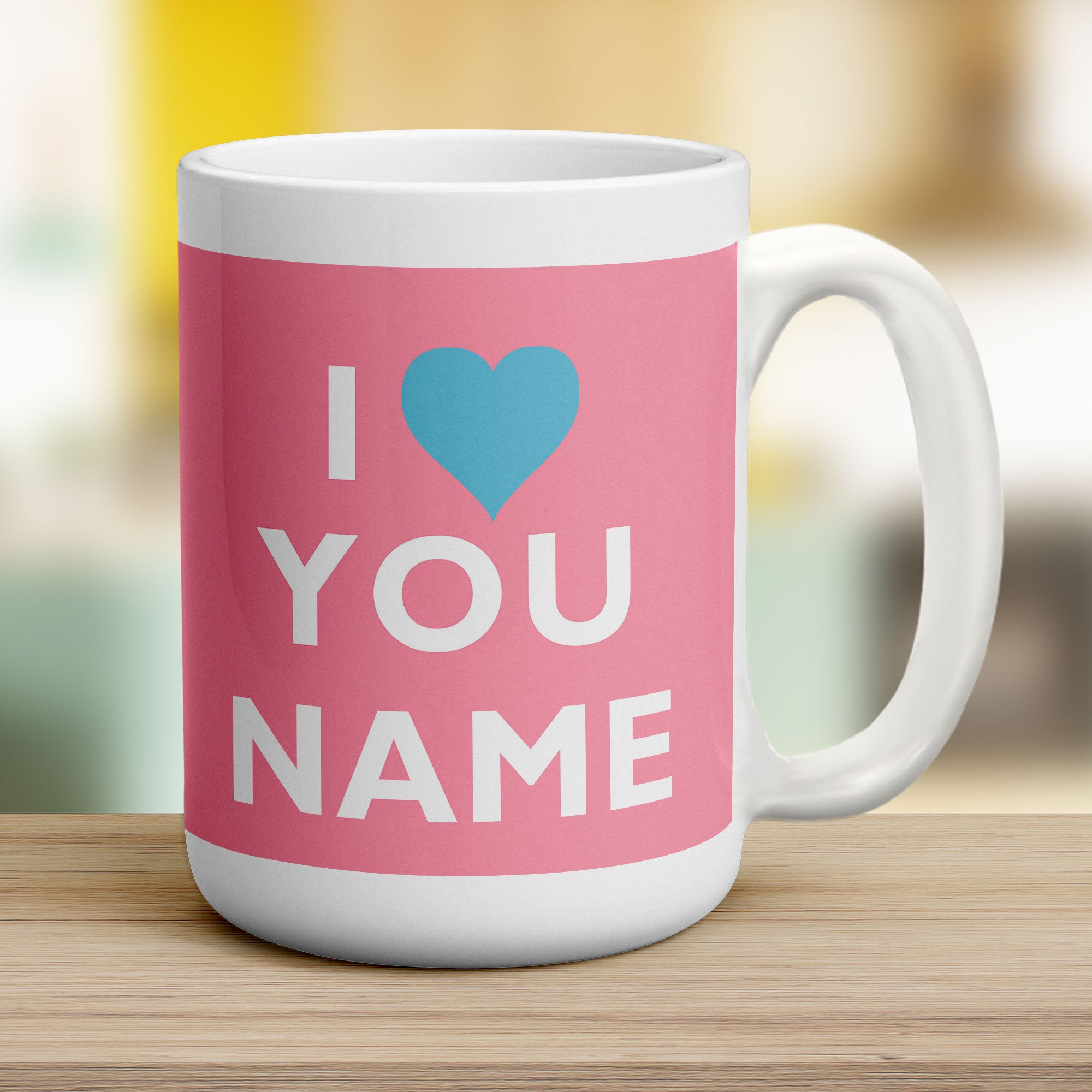I Heart You - Pink Name Mug