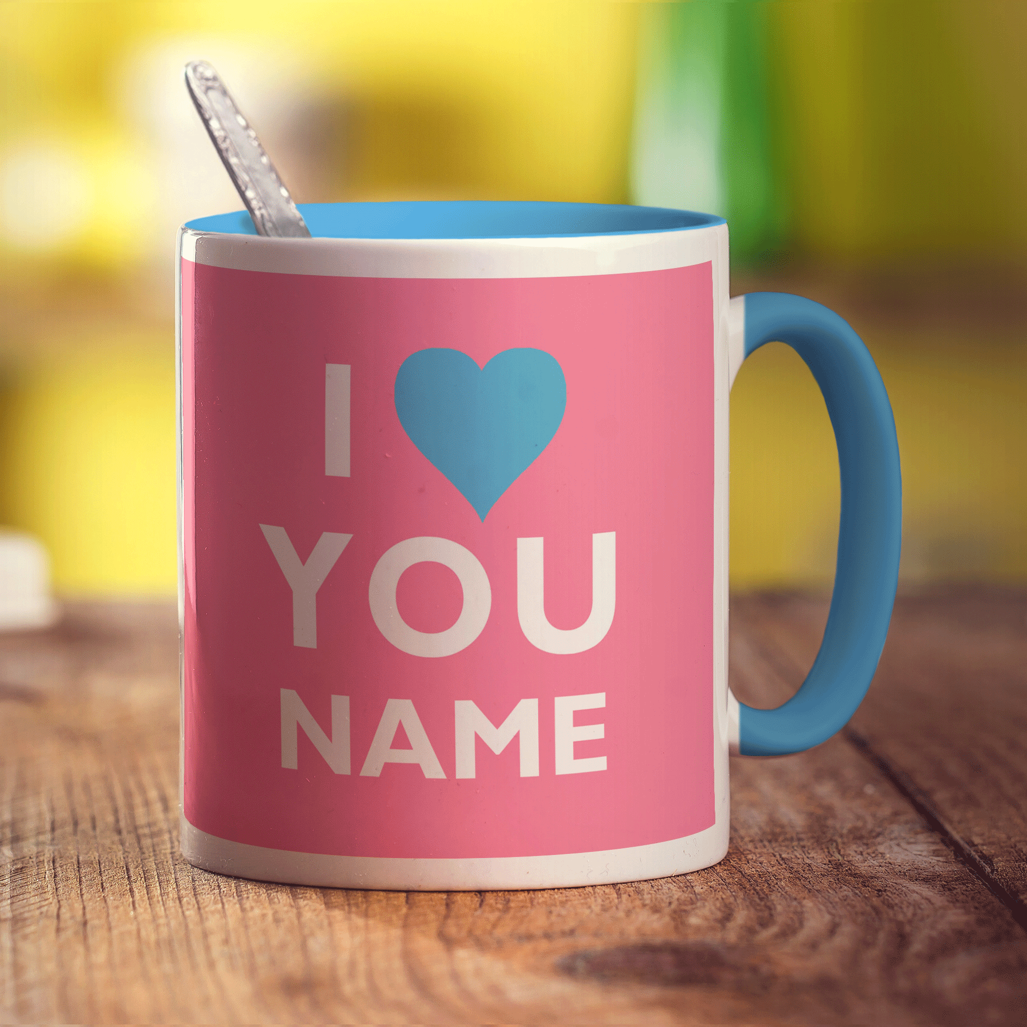 I Heart You - Pink Name Mug