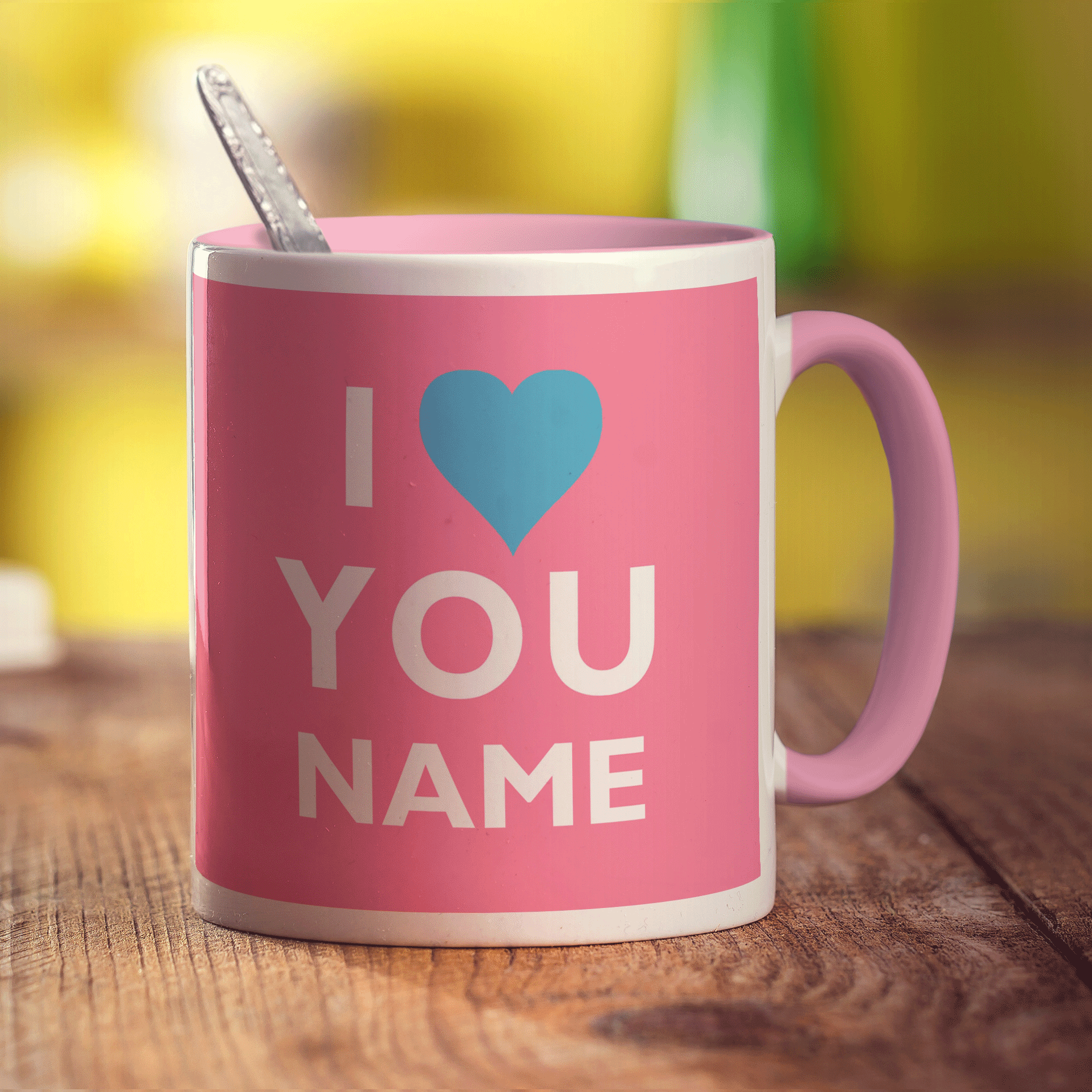 I Heart You - Pink Name Mug