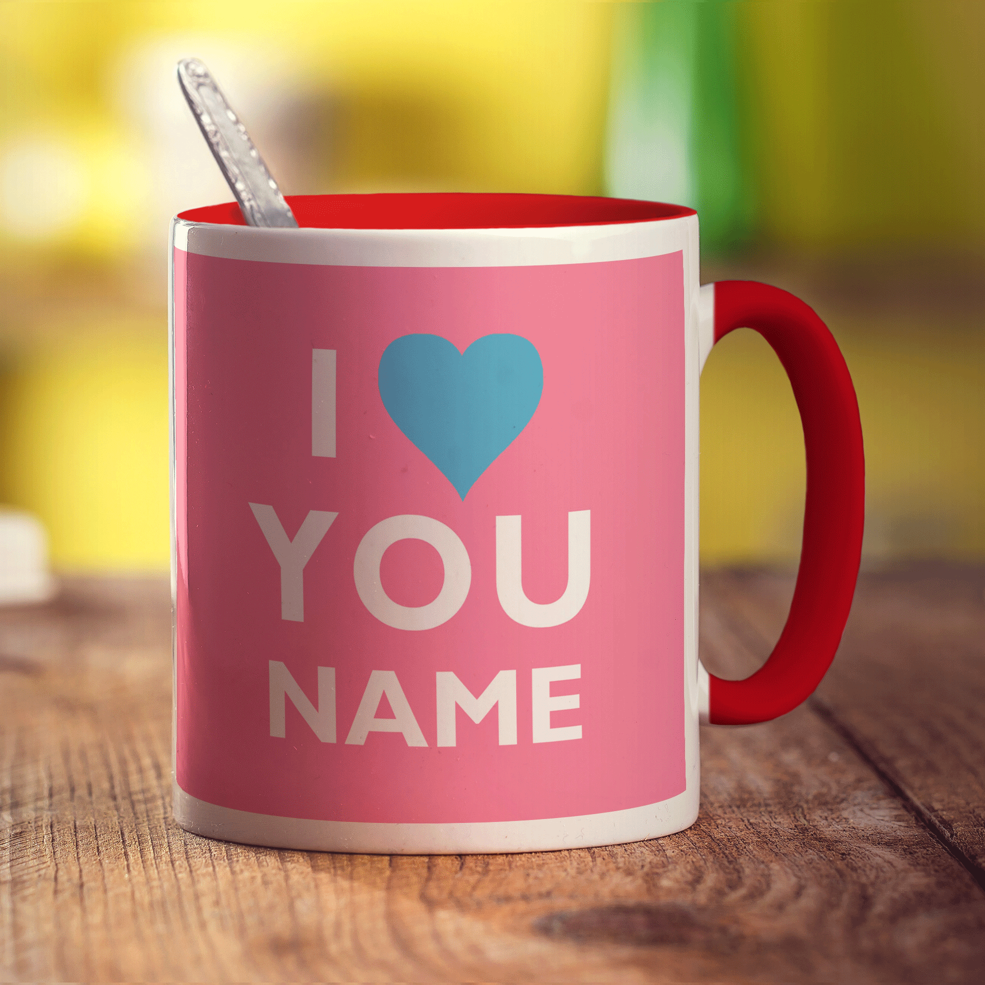I Heart You - Pink Name Mug