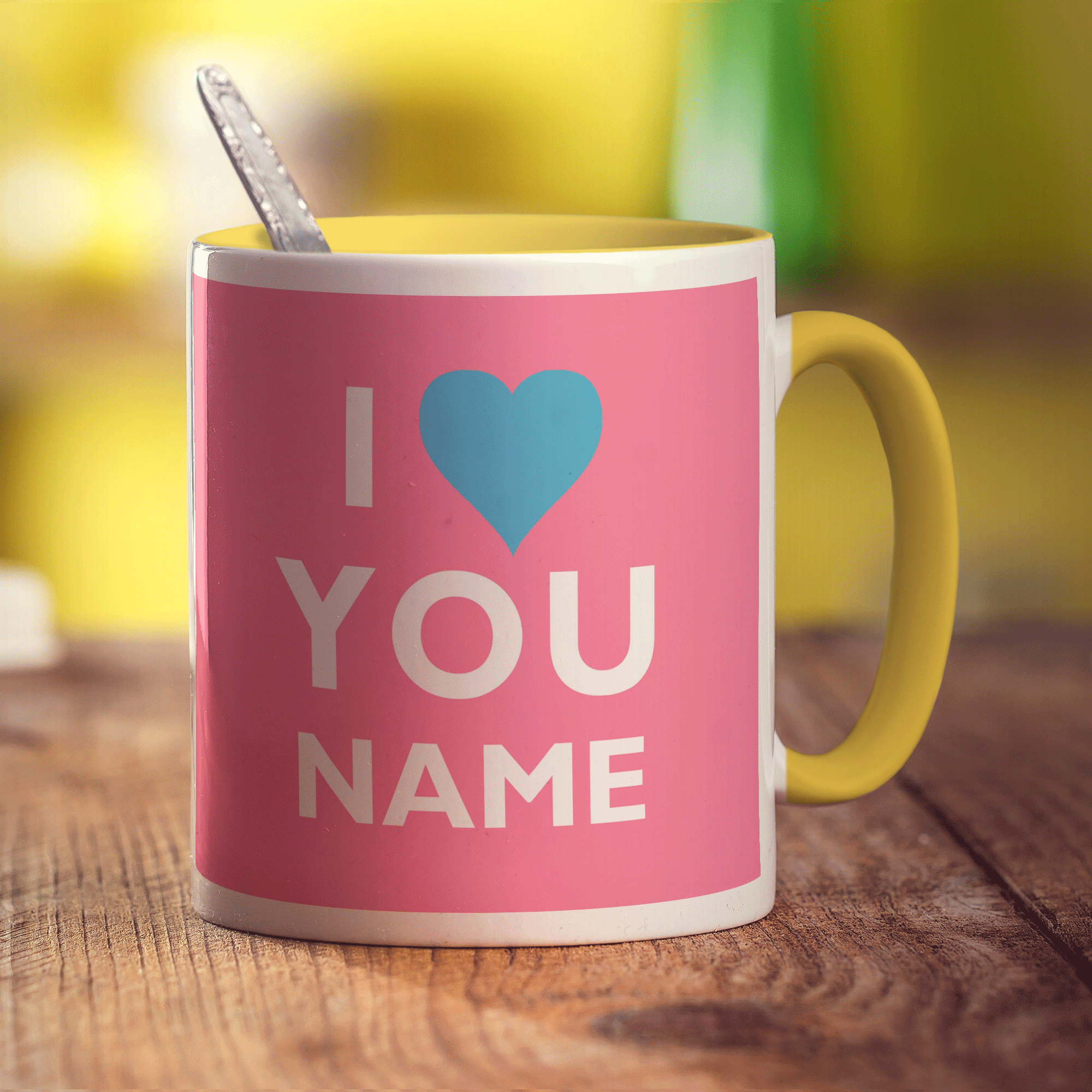I Heart You - Pink Name Mug