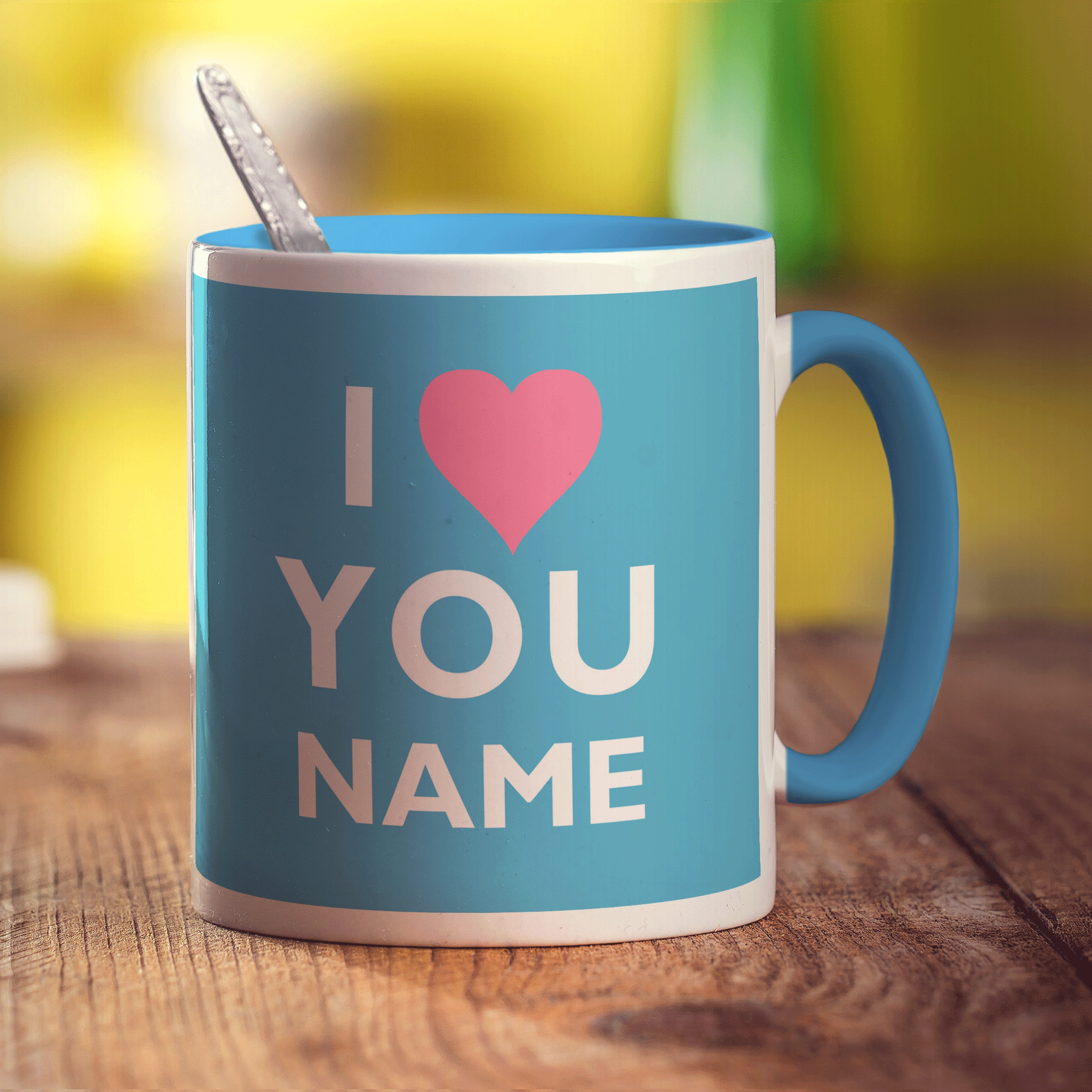 I Heart You - Blue Name Mug