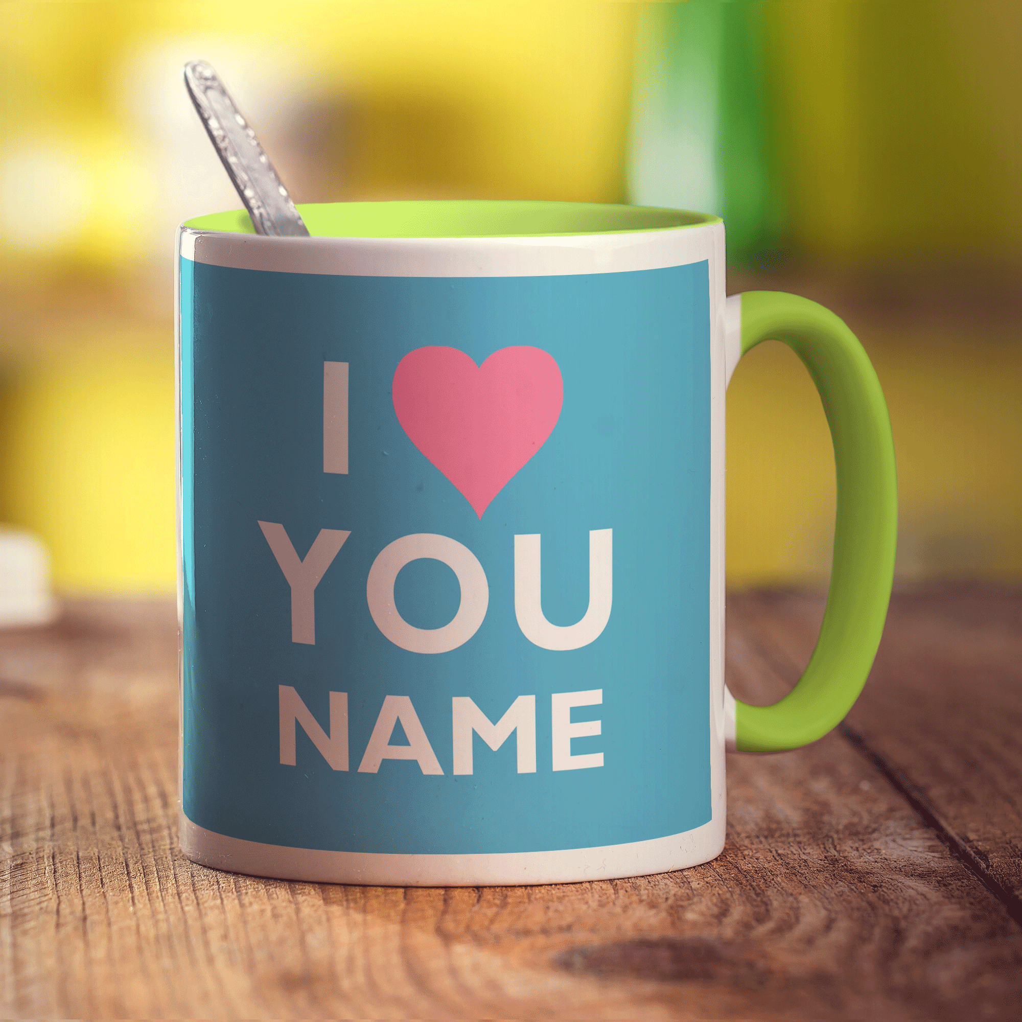 I Heart You - Blue Name Mug