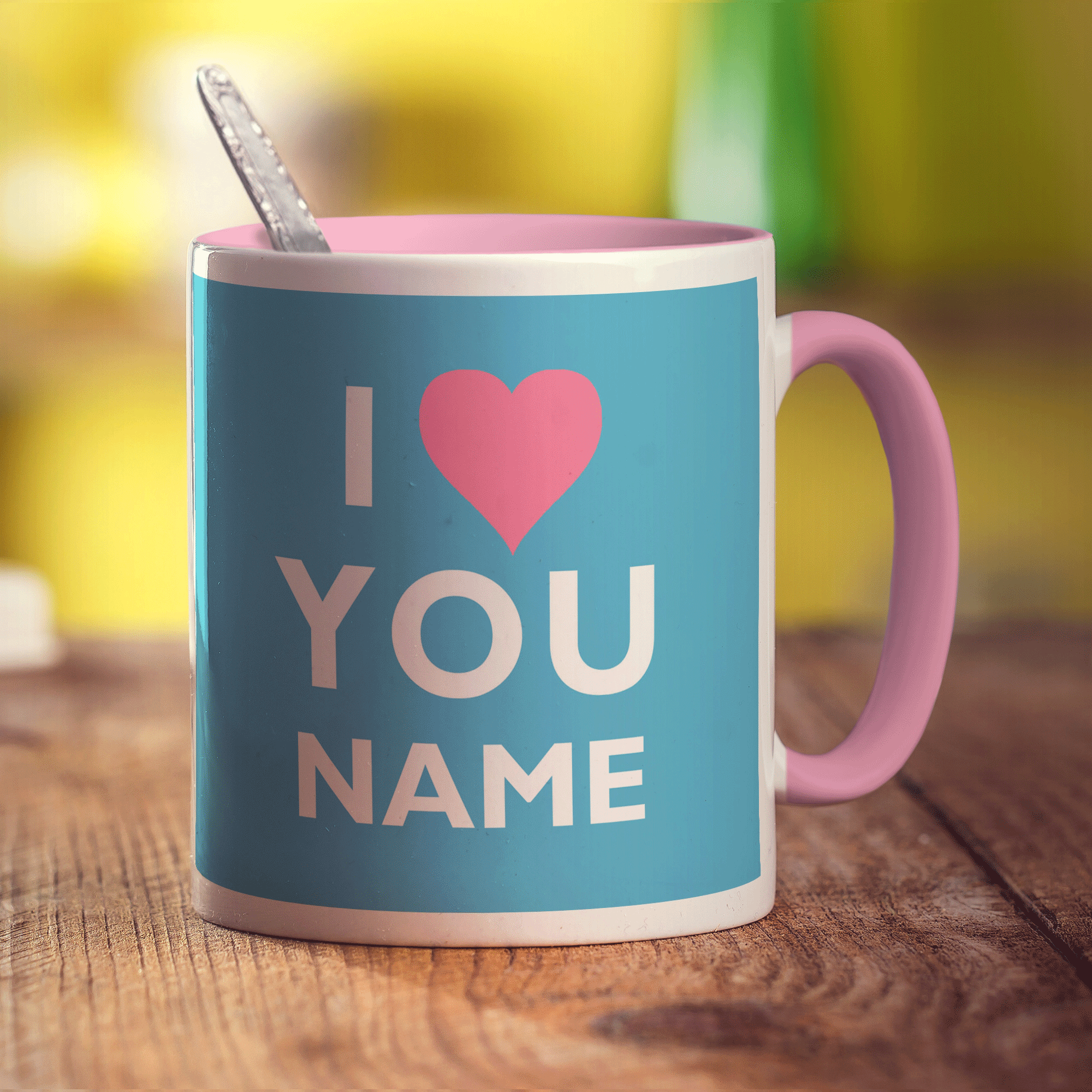 I Heart You - Blue Name Mug