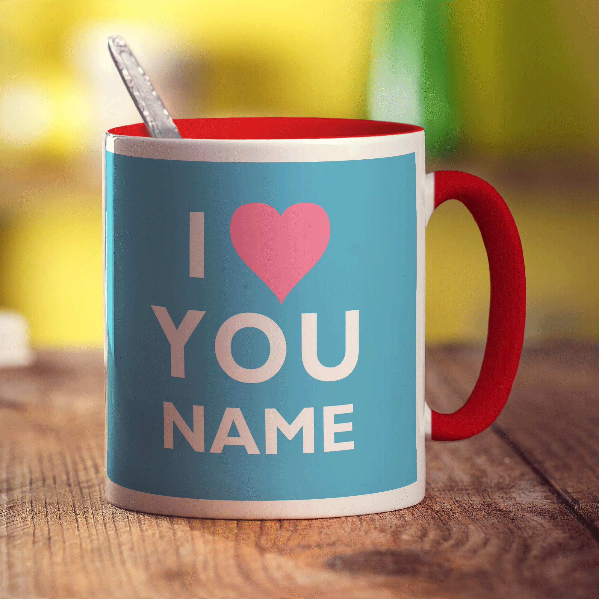 I Heart You - Blue Name Mug