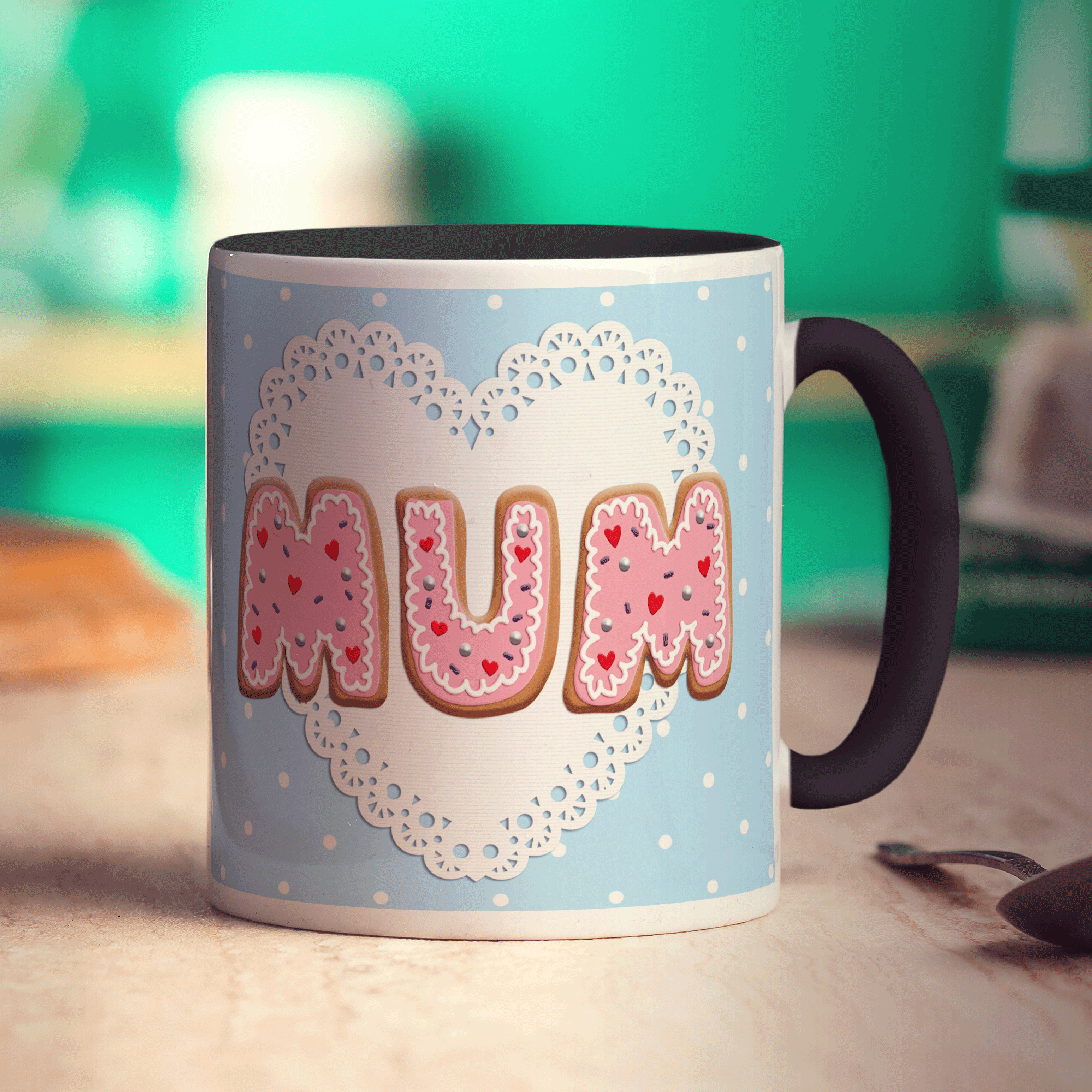 Decorated Biscuit "Mum" Message Mug