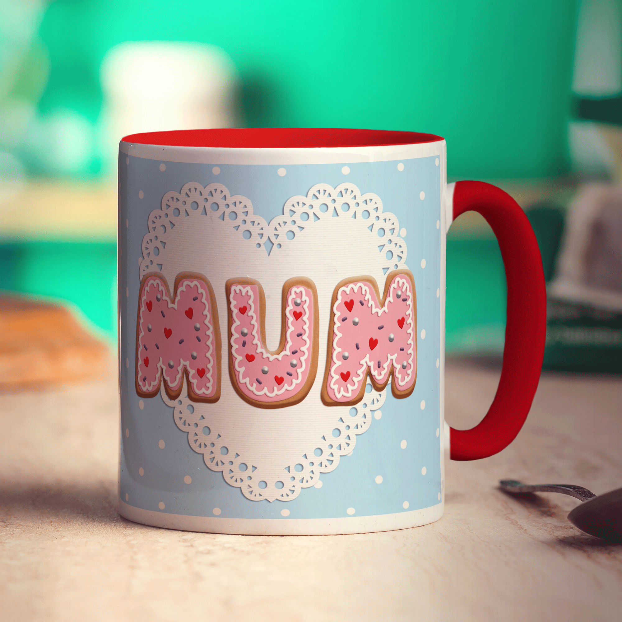 Decorated Biscuit "Mum" Message Mug