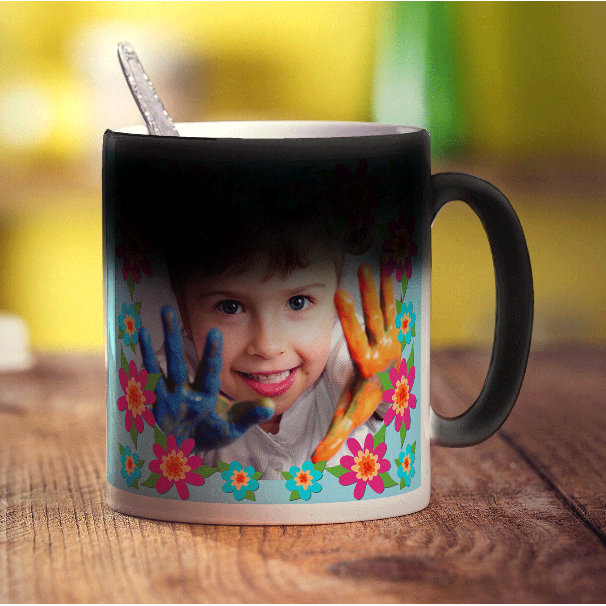 Colourful Flower Frame Photo Mug