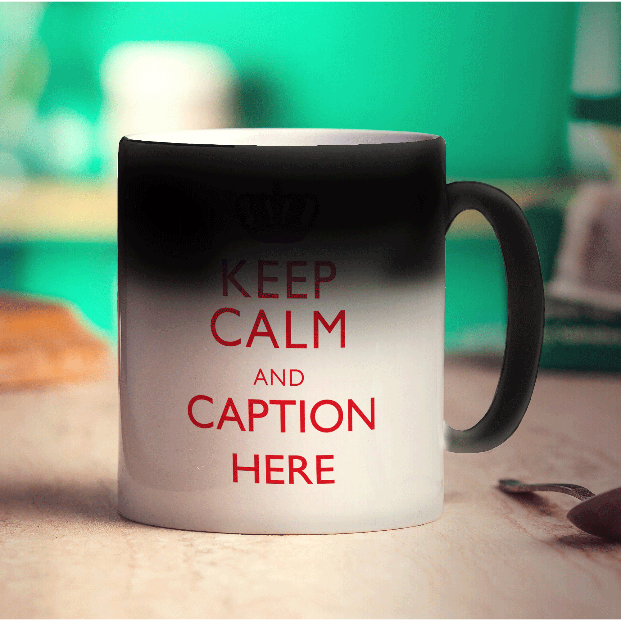 Keep Calm and "Any Caption" Mug - Red - Standard 330ml (11oz) / Magic Mug