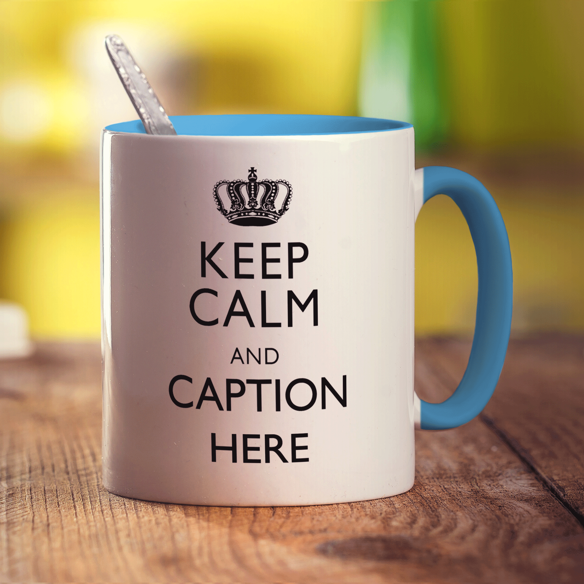 Keep Calm and "Any Caption" Mug - Black