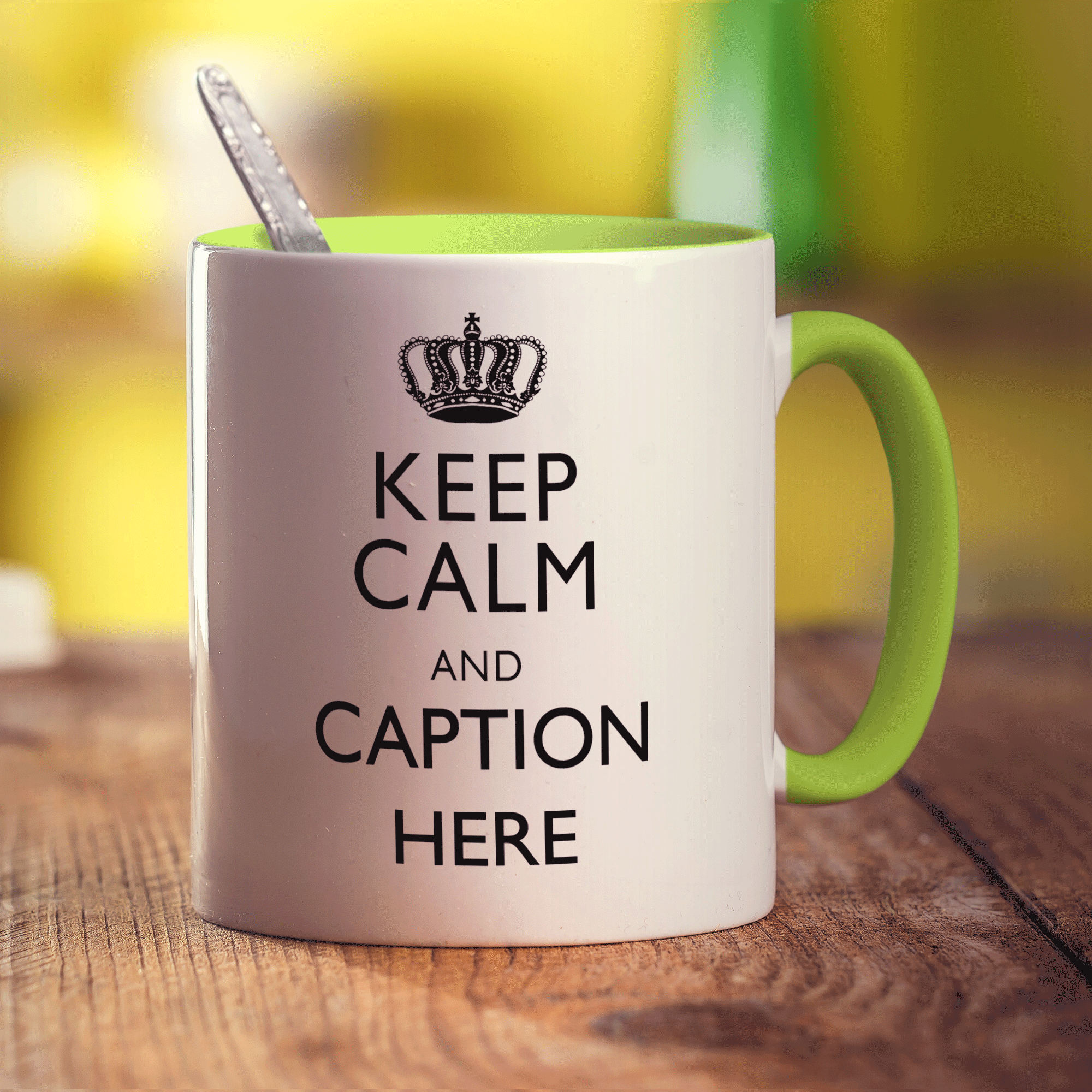 Keep Calm and "Any Caption" Mug - Black