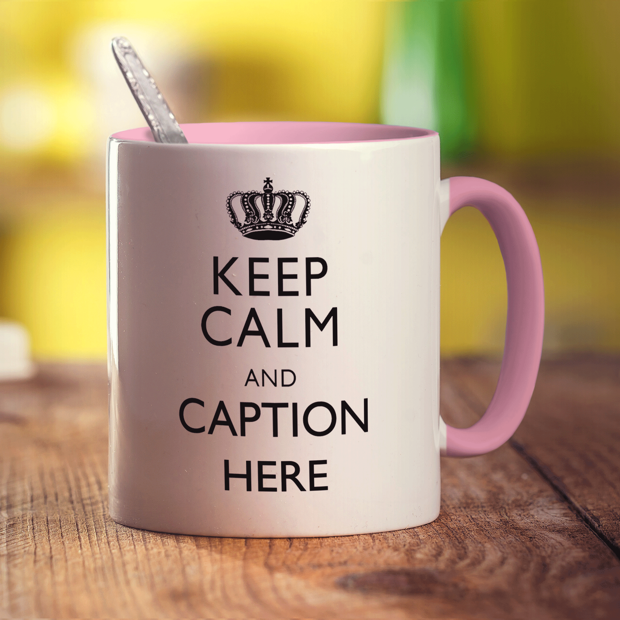Keep Calm and "Any Caption" Mug - Black