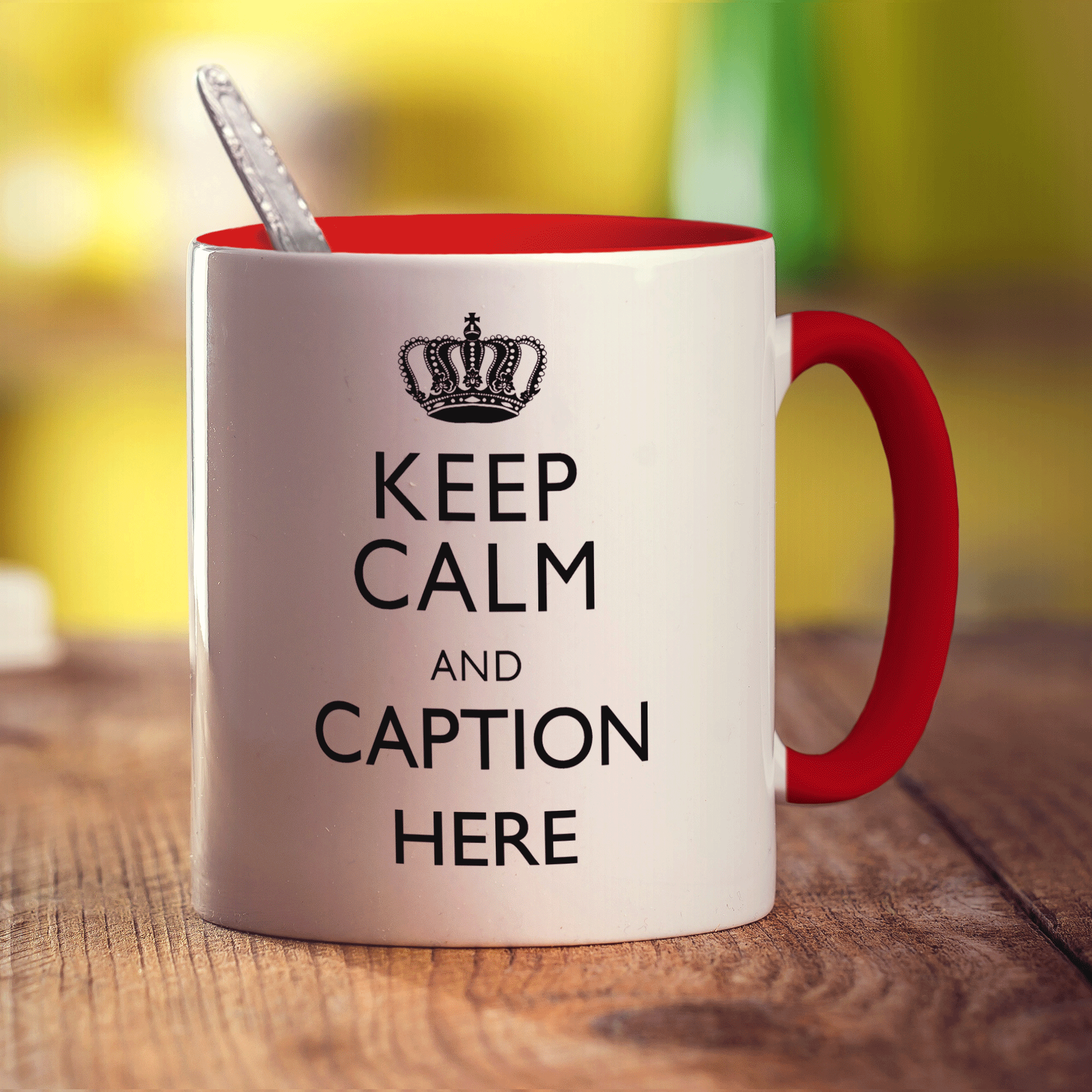 Keep Calm and "Any Caption" Mug - Black