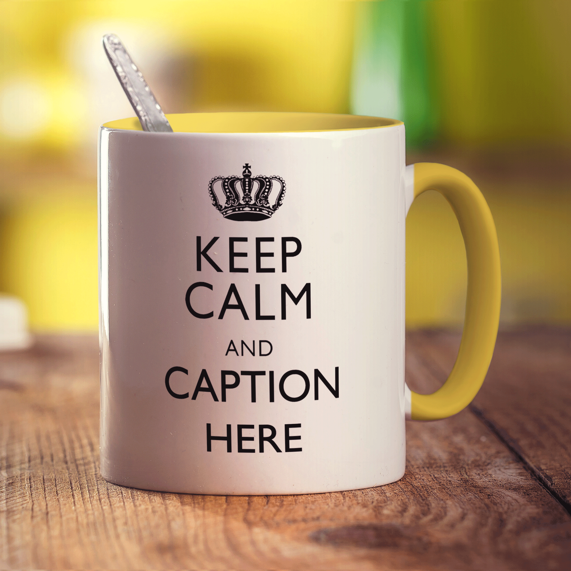 Keep Calm and "Any Caption" Mug - Black