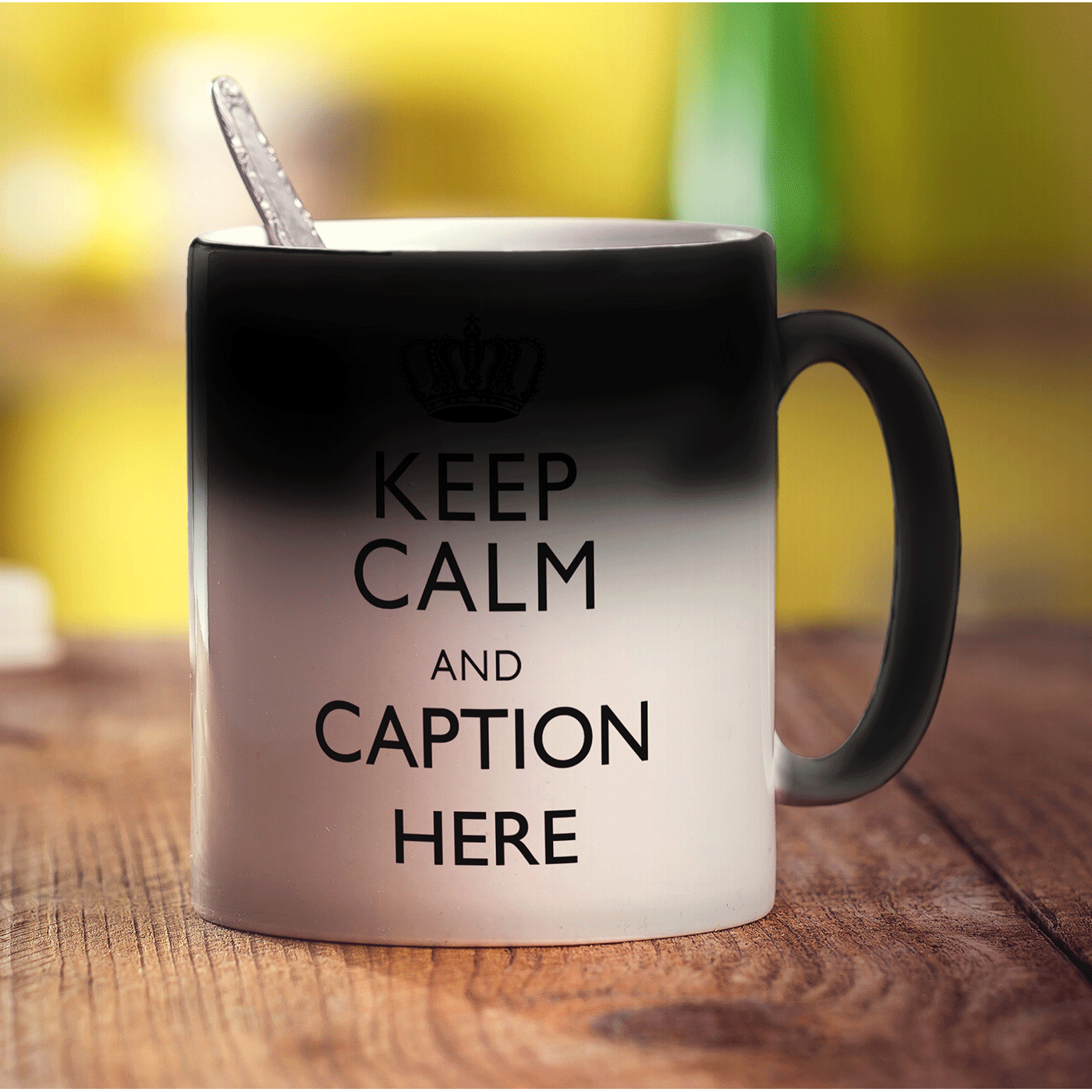 Keep Calm and "Any Caption" Mug - Black
