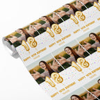 18th Milestone Birthday Balloon Photo and Name Wrapping Paper