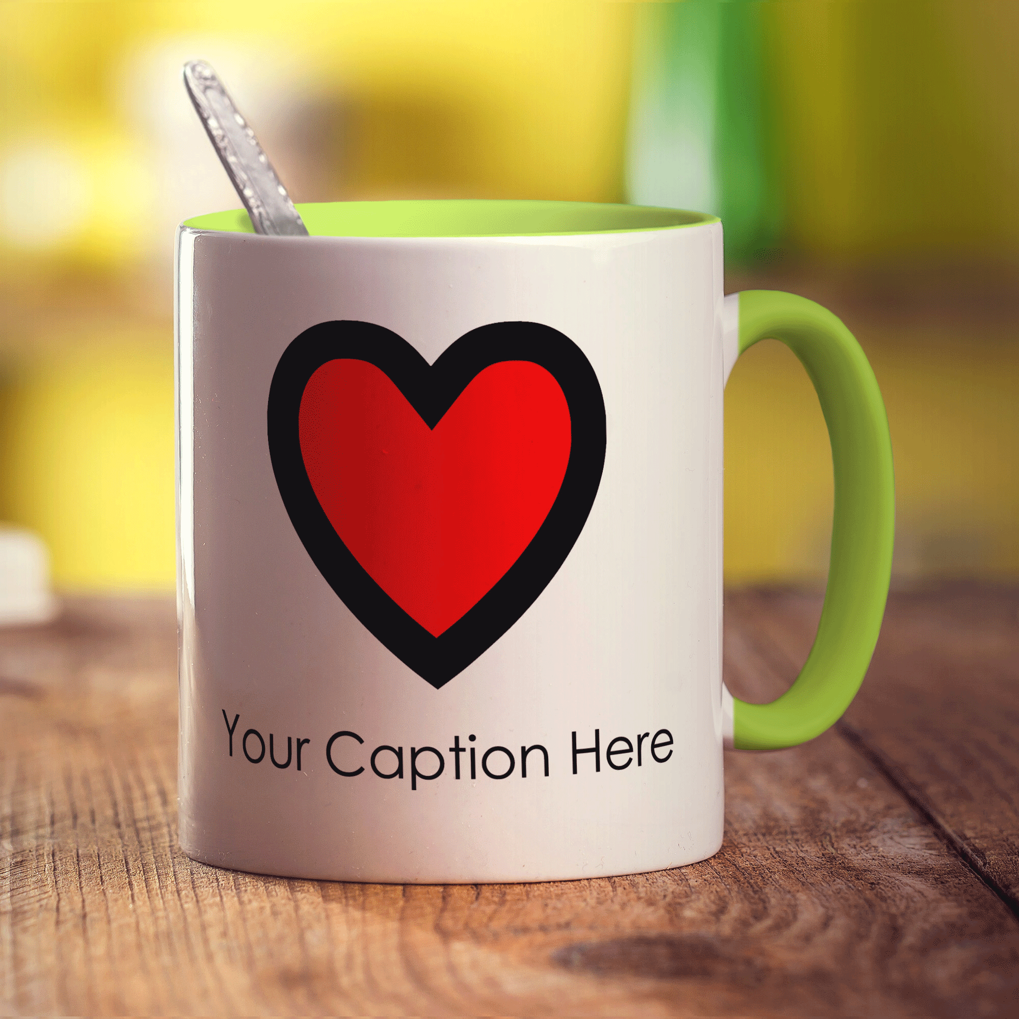 Heart Mug - Standard 330ml (11oz) / Green