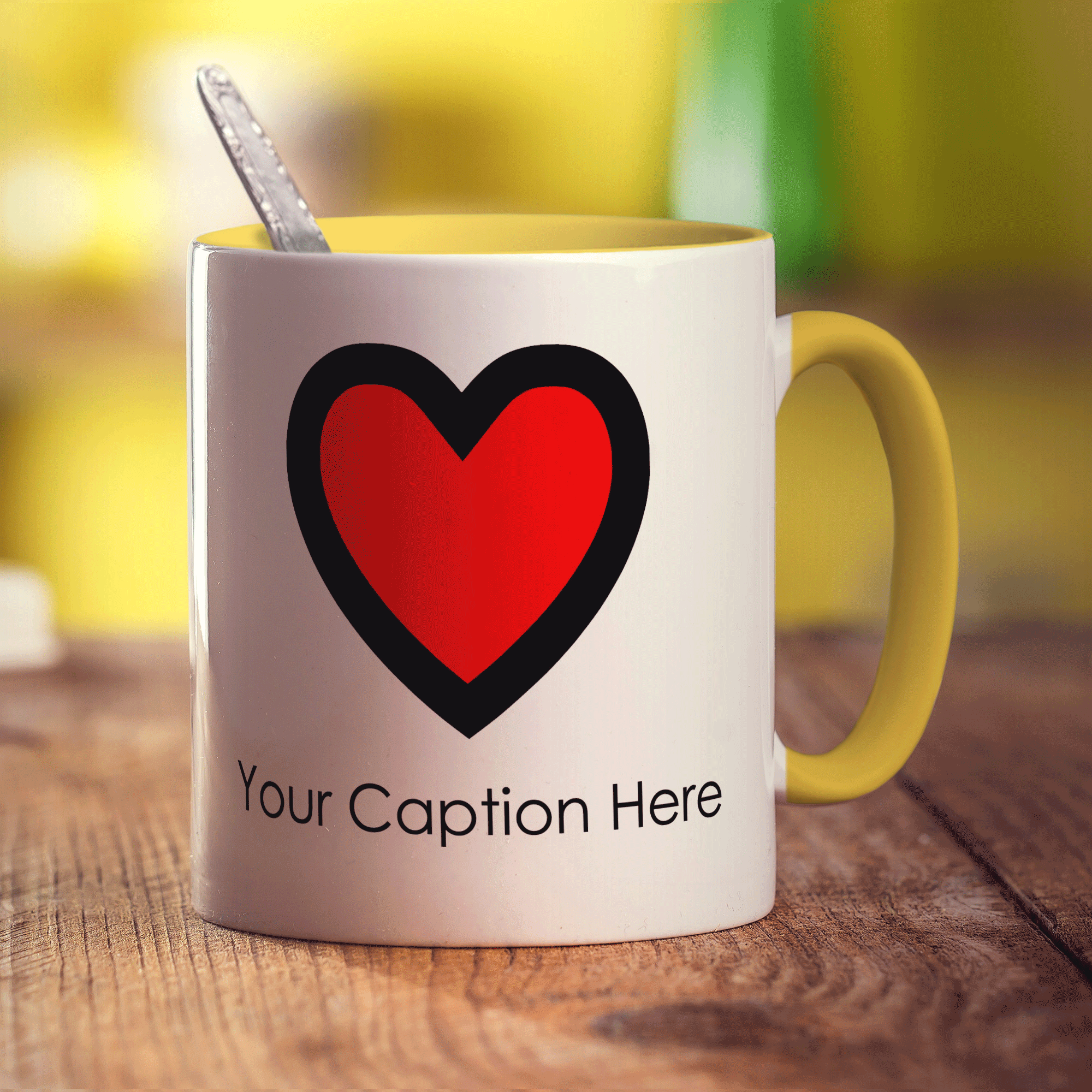 Heart Mug - Standard 330ml (11oz) / Yellow