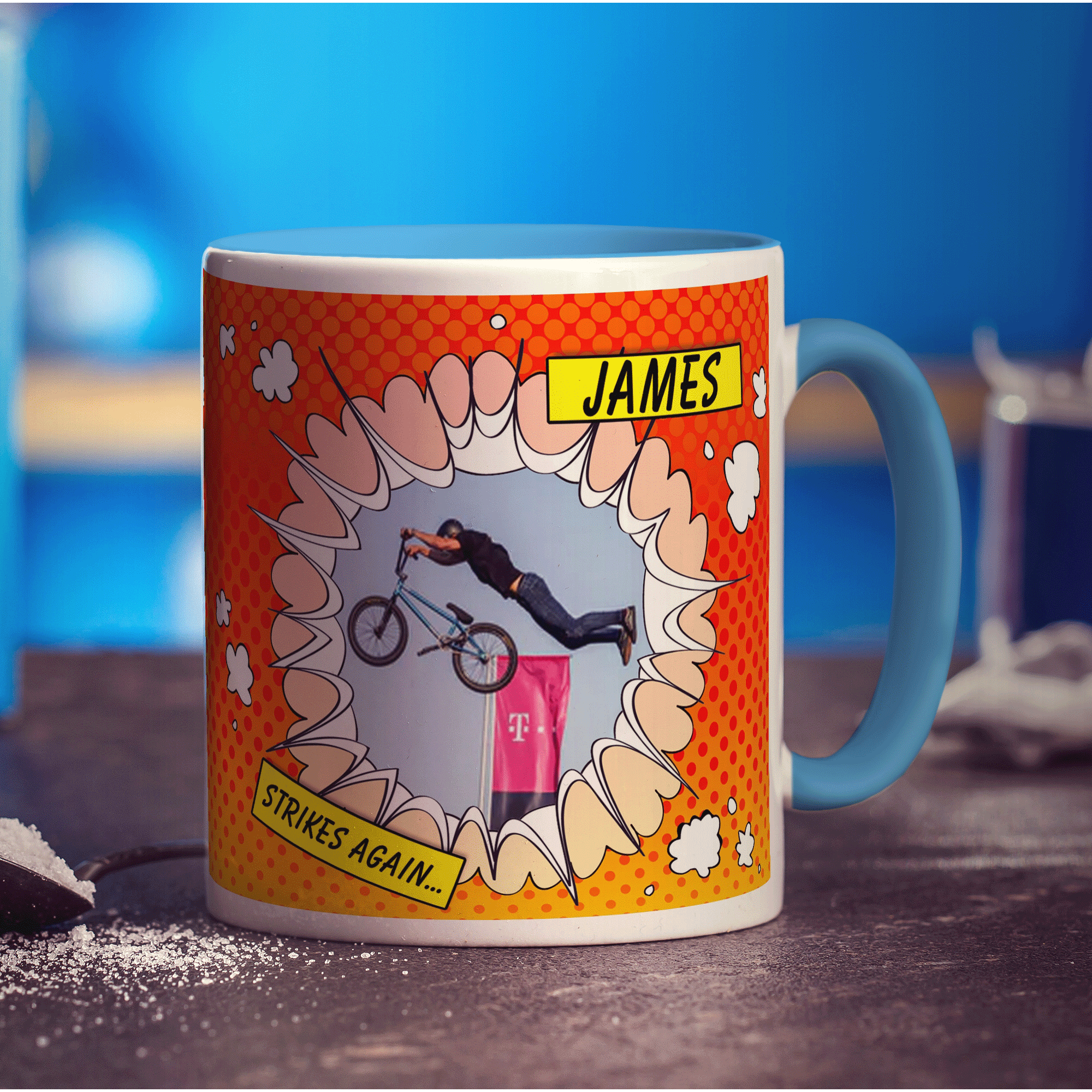 Comic Book Style Novelty Mug - Standard 330ml (11oz) / Blue