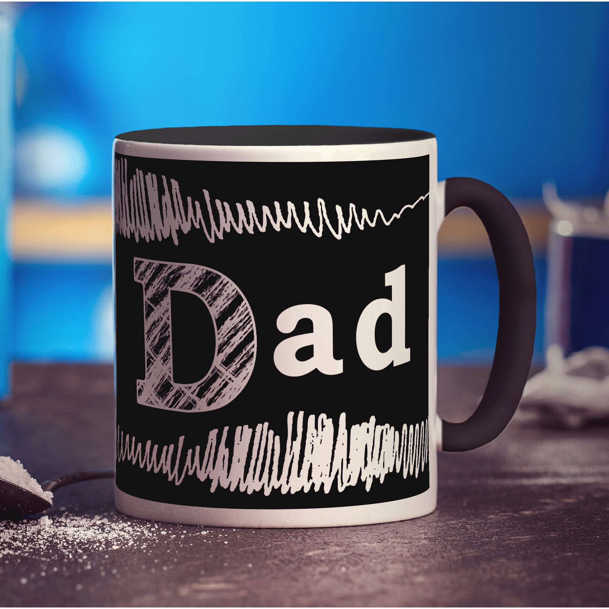 "Dad" Blackboard Style Scribble Mug