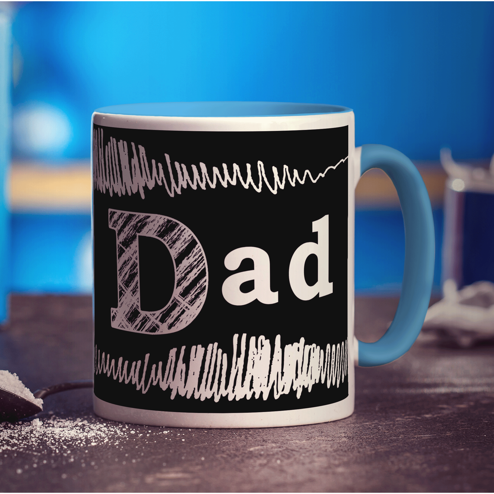 "Dad" Blackboard Style Scribble Mug
