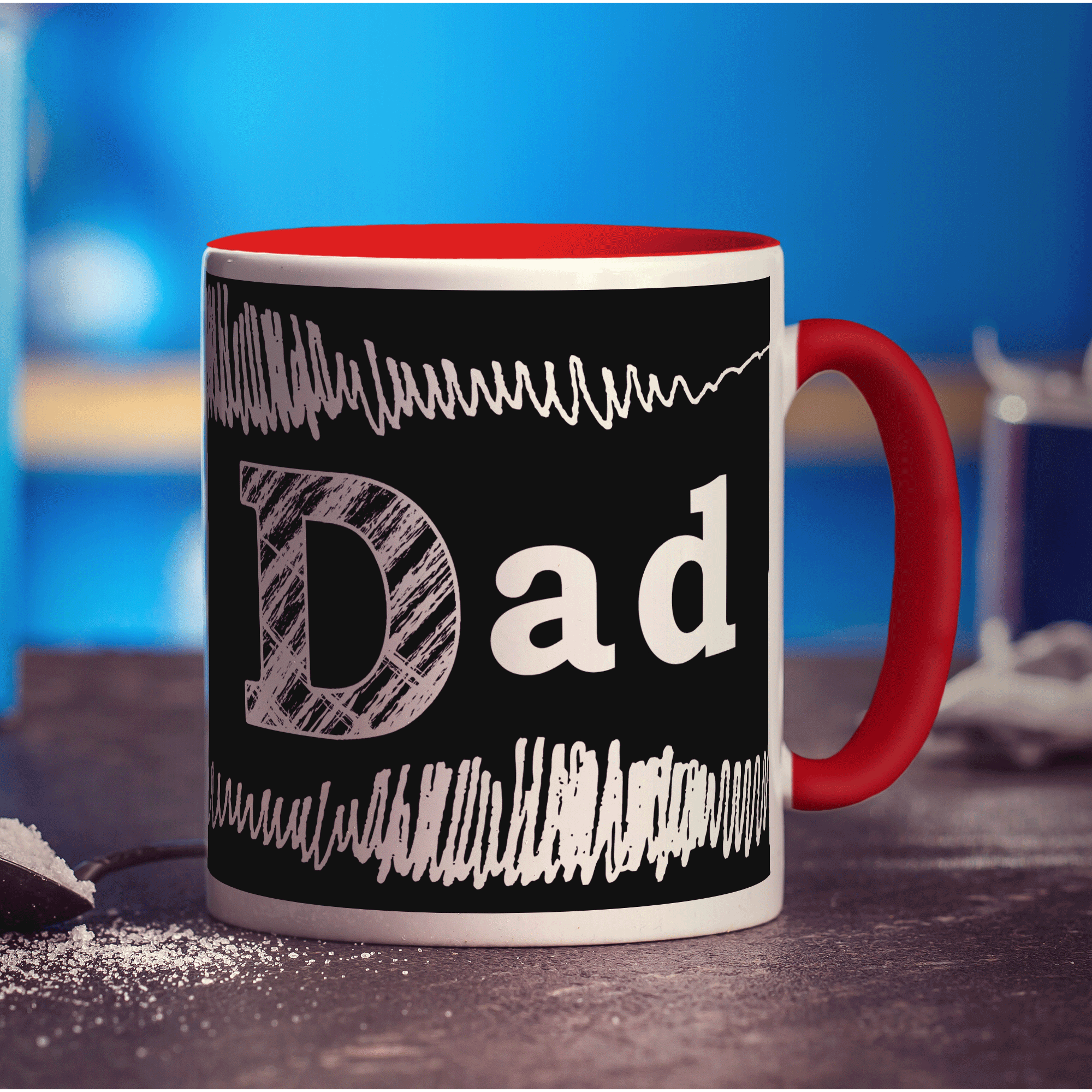 "Dad" Blackboard Style Scribble Mug