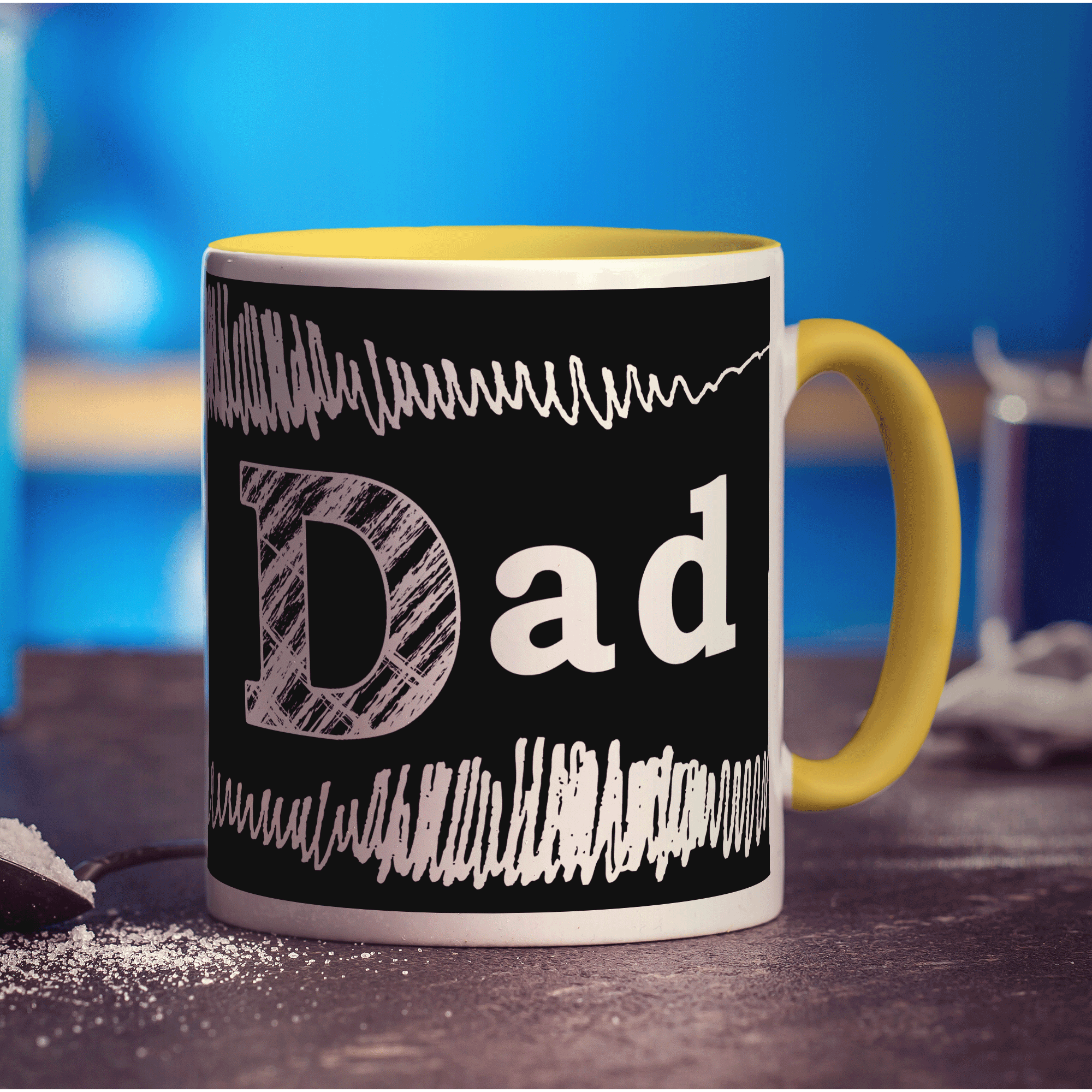 "Dad" Blackboard Style Scribble Mug