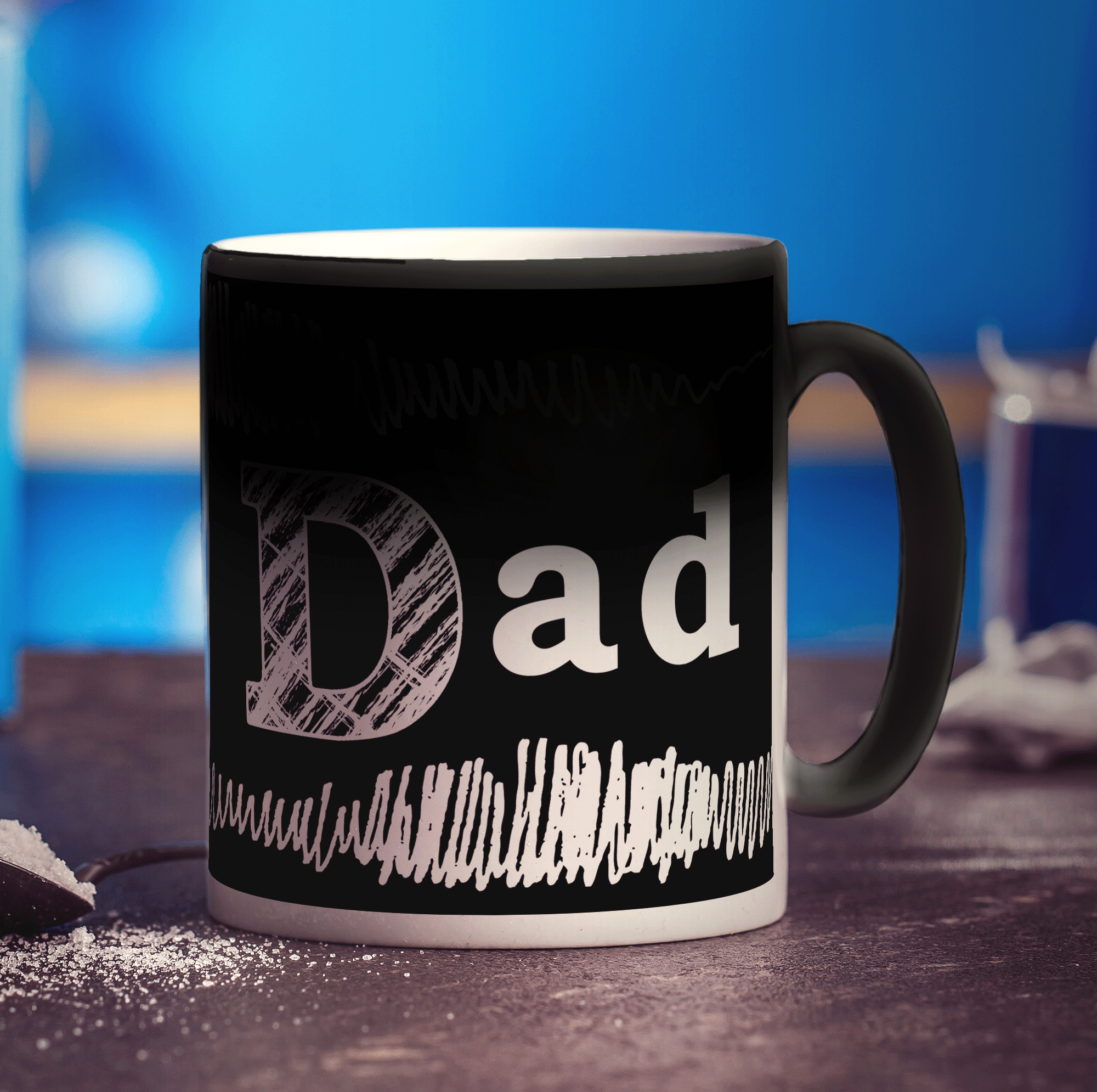 "Dad" Blackboard Style Scribble Mug